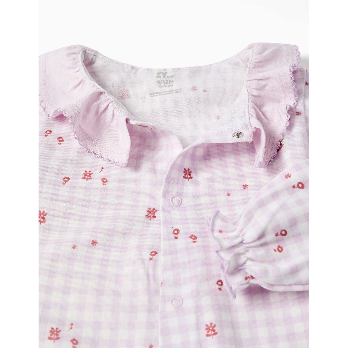 Dors-bien en coton à motif Vichy rose clair, ZIPPY