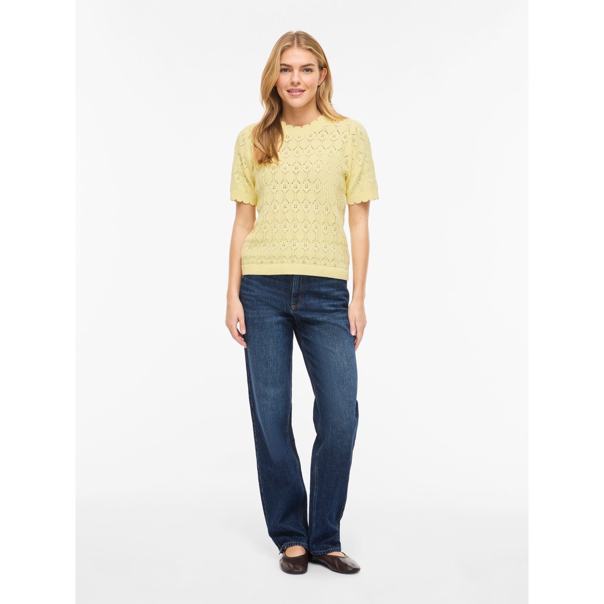 Top En Maille pastel yellow, VILA