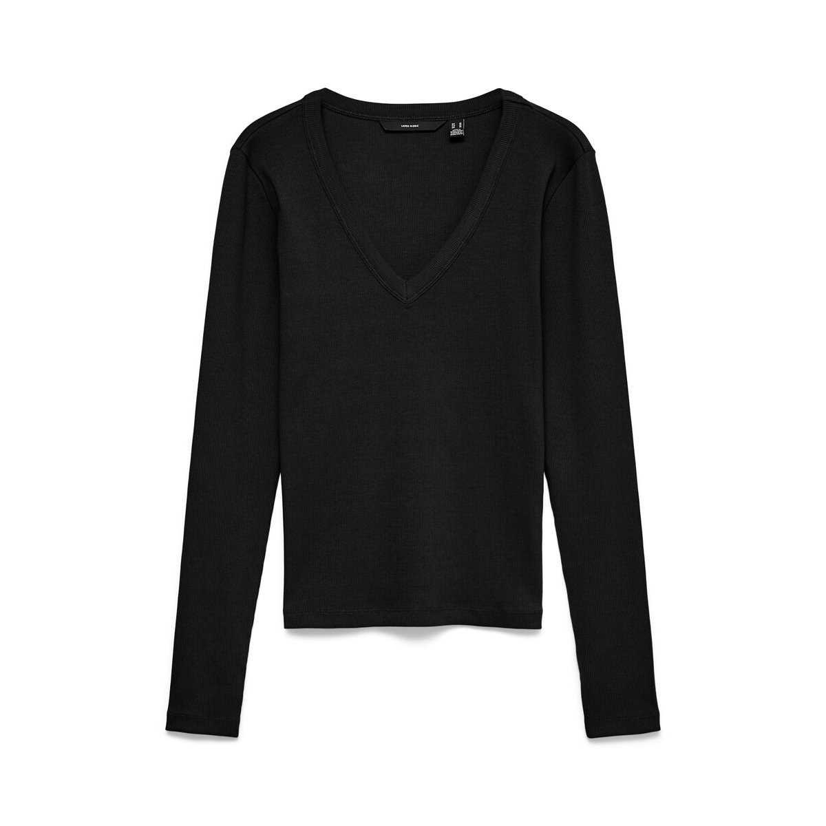 Maglia a maniche lunghe con scollo a V nero , VERO MODA