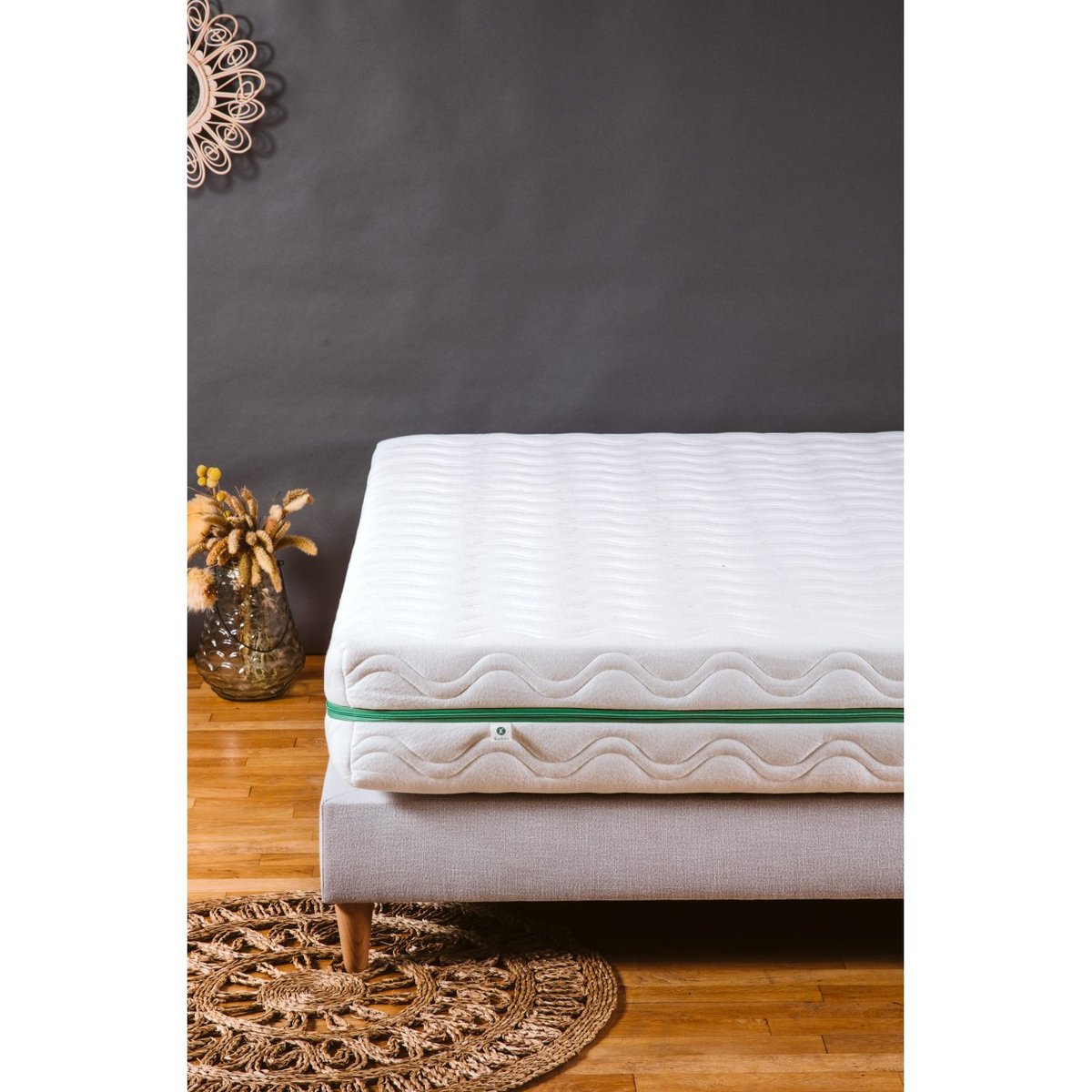 Housse de matelas, épaisseur 25cm ALOE R blanc, KADOLIS