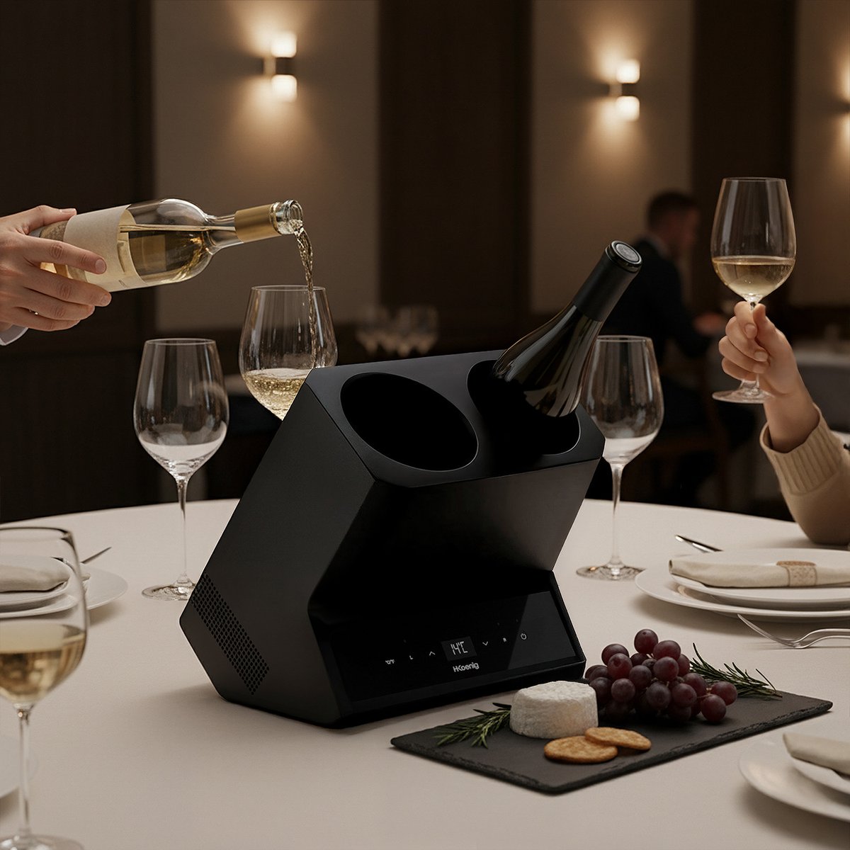 H.Koenig LVX28 - Rafraîchisseur à vin 2 bouteilles couleur unique, H.KOENIG