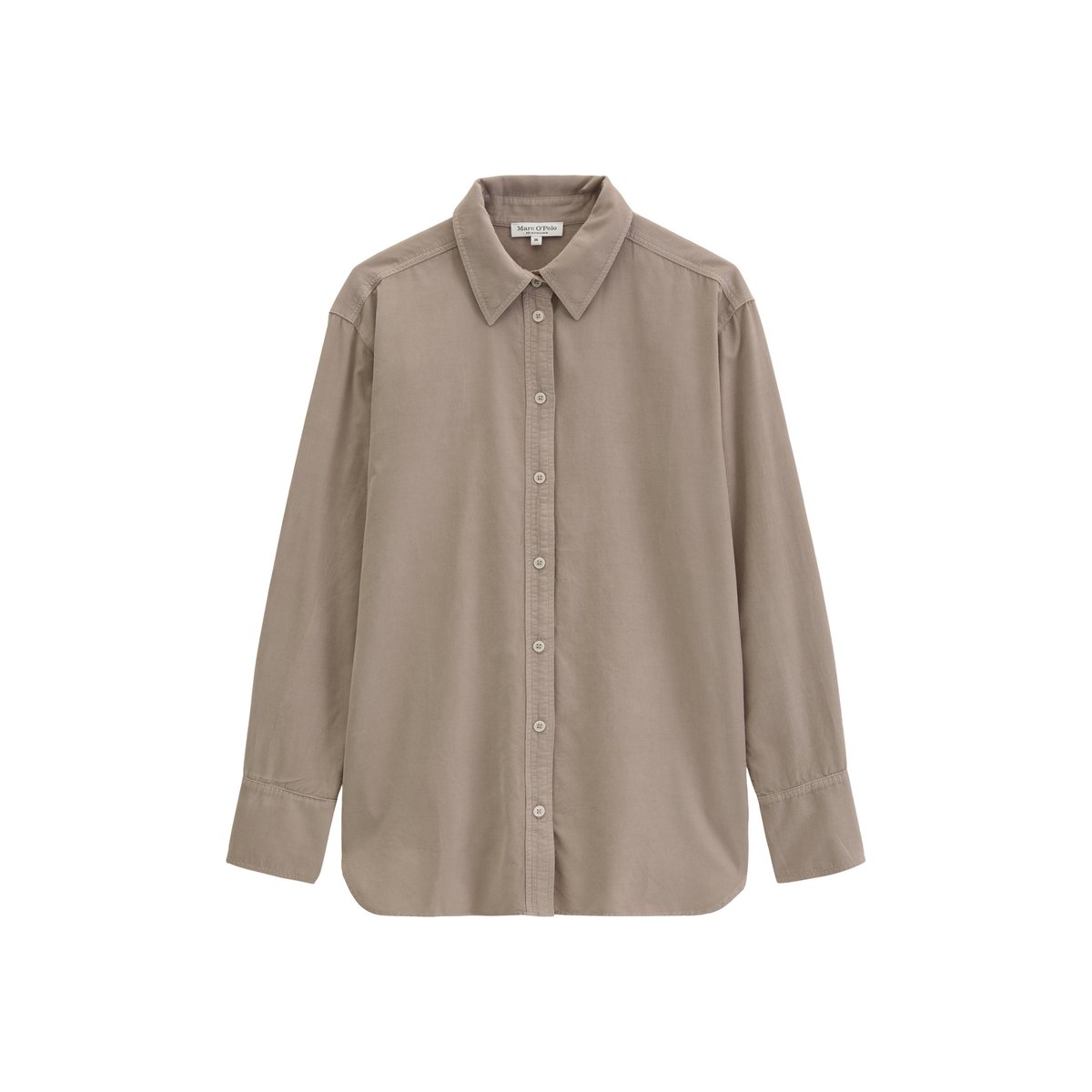 Chemisier oversize à manches longues en velours côtelé fin en coton biologique beige, MARC O'POLO