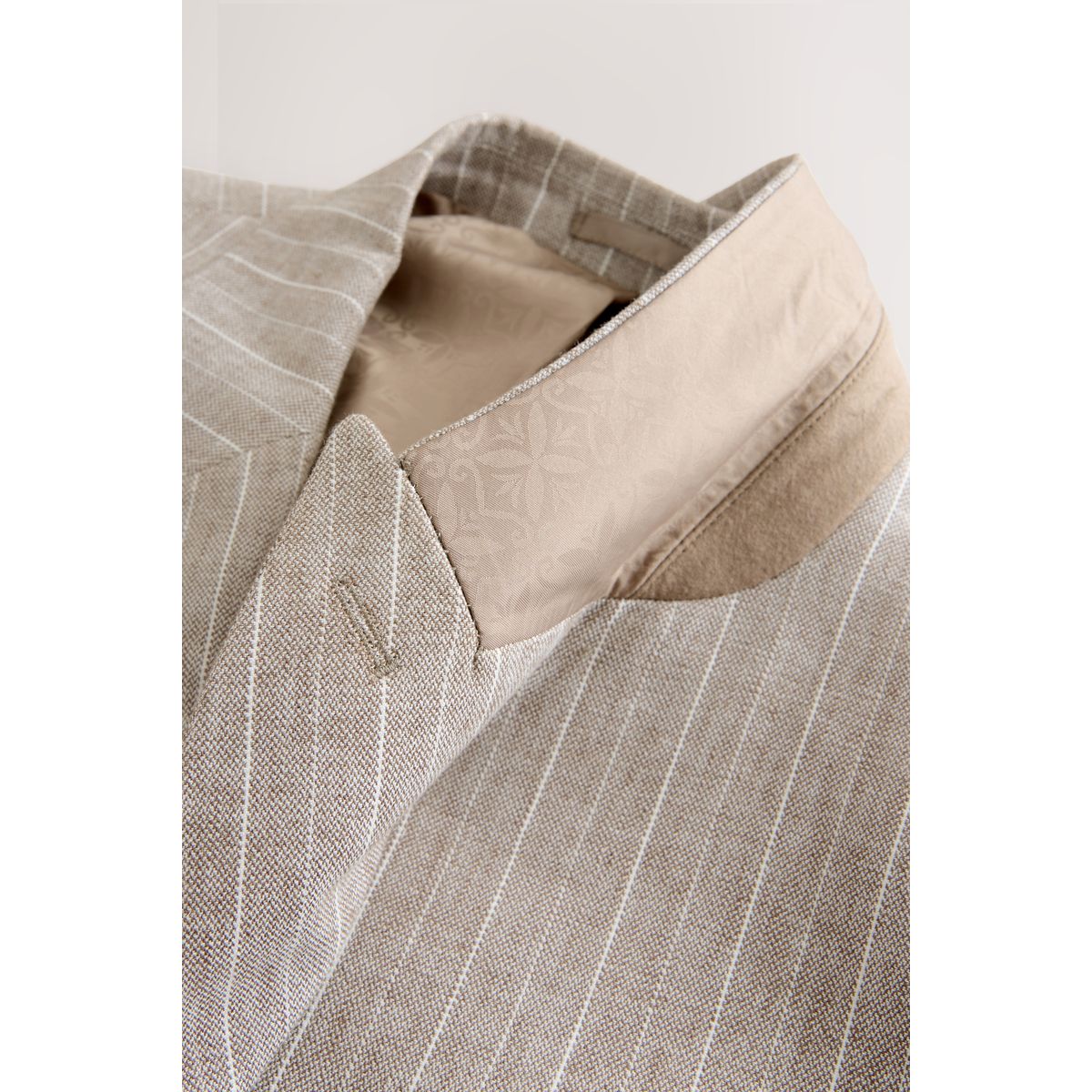Blazer standard en lin mélangé à rayures naturel, NEXT