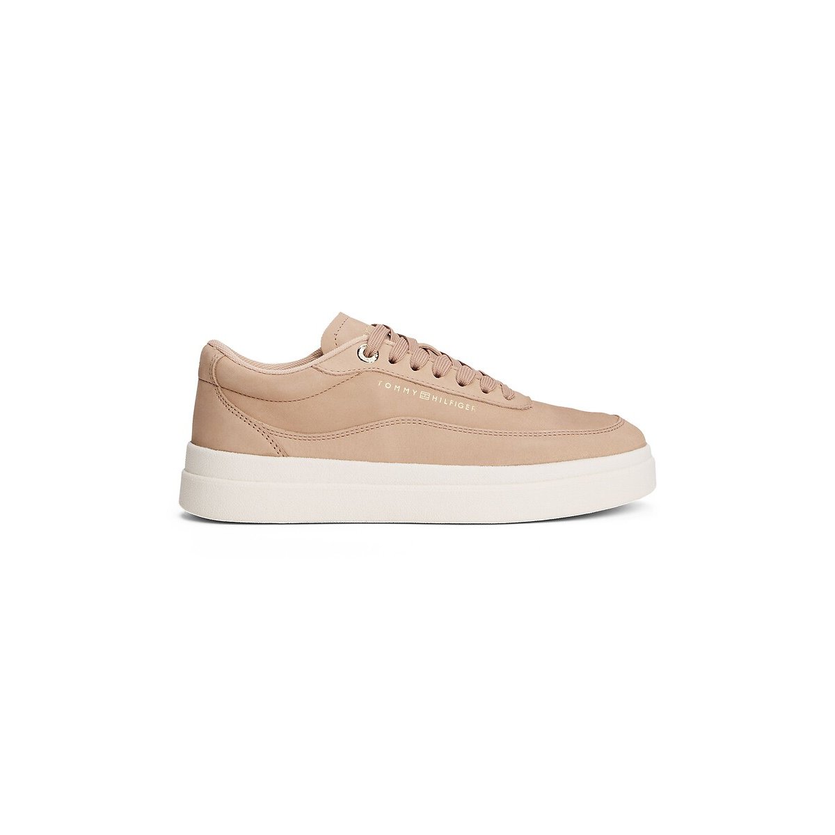 Baskets en cuir nubuck Modern Court beige, TOMMY HILFIGER