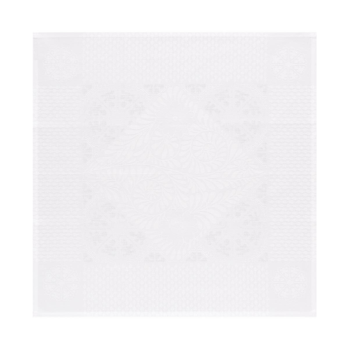 Serviette de table Bosphore Blanc Blanc 58x58 50% coton - 50% lin blanc, LE JACQUARD FRANCAIS