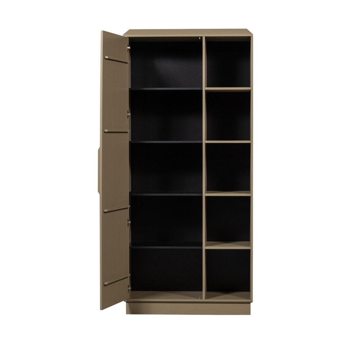 Armoire 1 porte 5 niches en bois H221cm- LOWEN beige, WOOOD