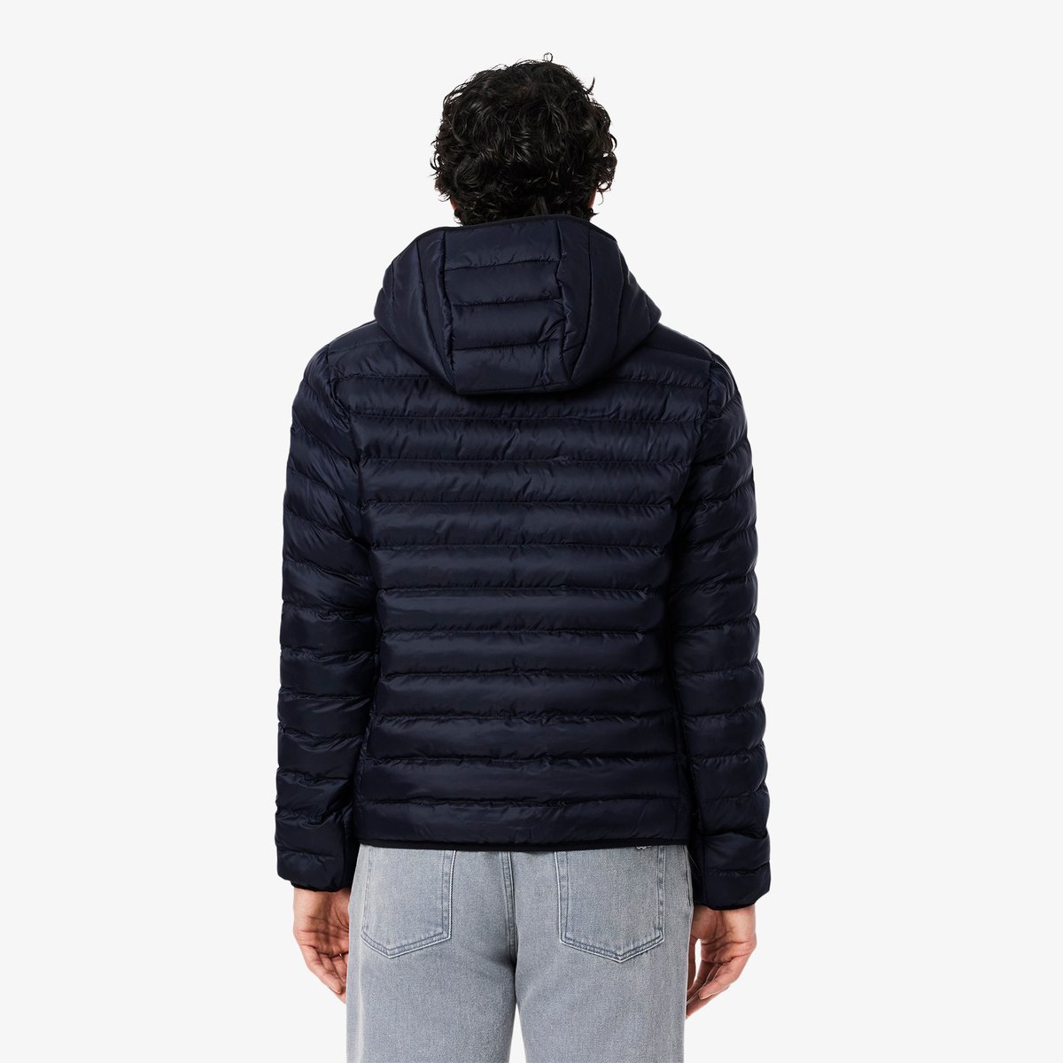 Doudoune à capuche rembourrée déperlante bleu-hde, LACOSTE