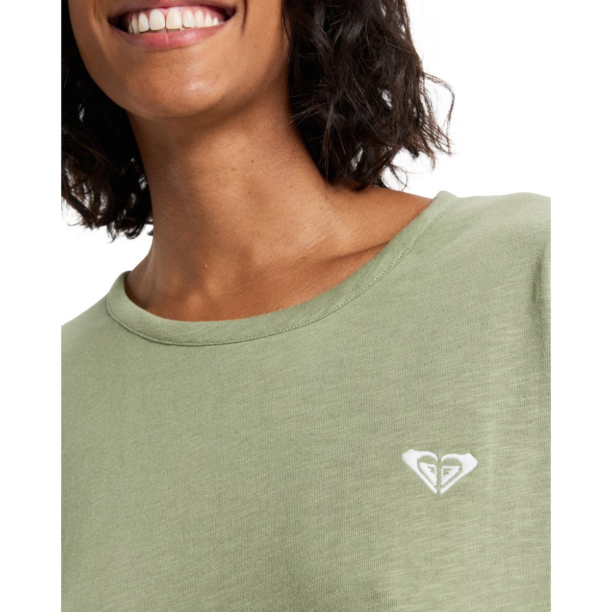 T-Shirt, manches courtes, col rond, . vert oil green, ROXY
