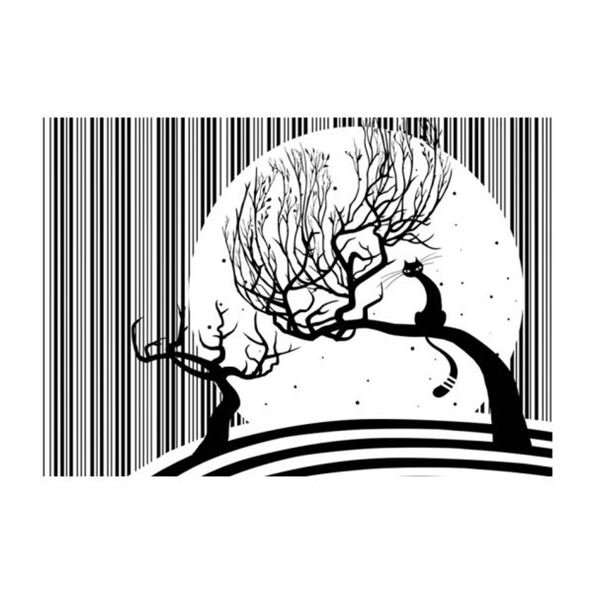 Papier peint intissé panoramique Pour enfants Cat's melody II noir, EDEN