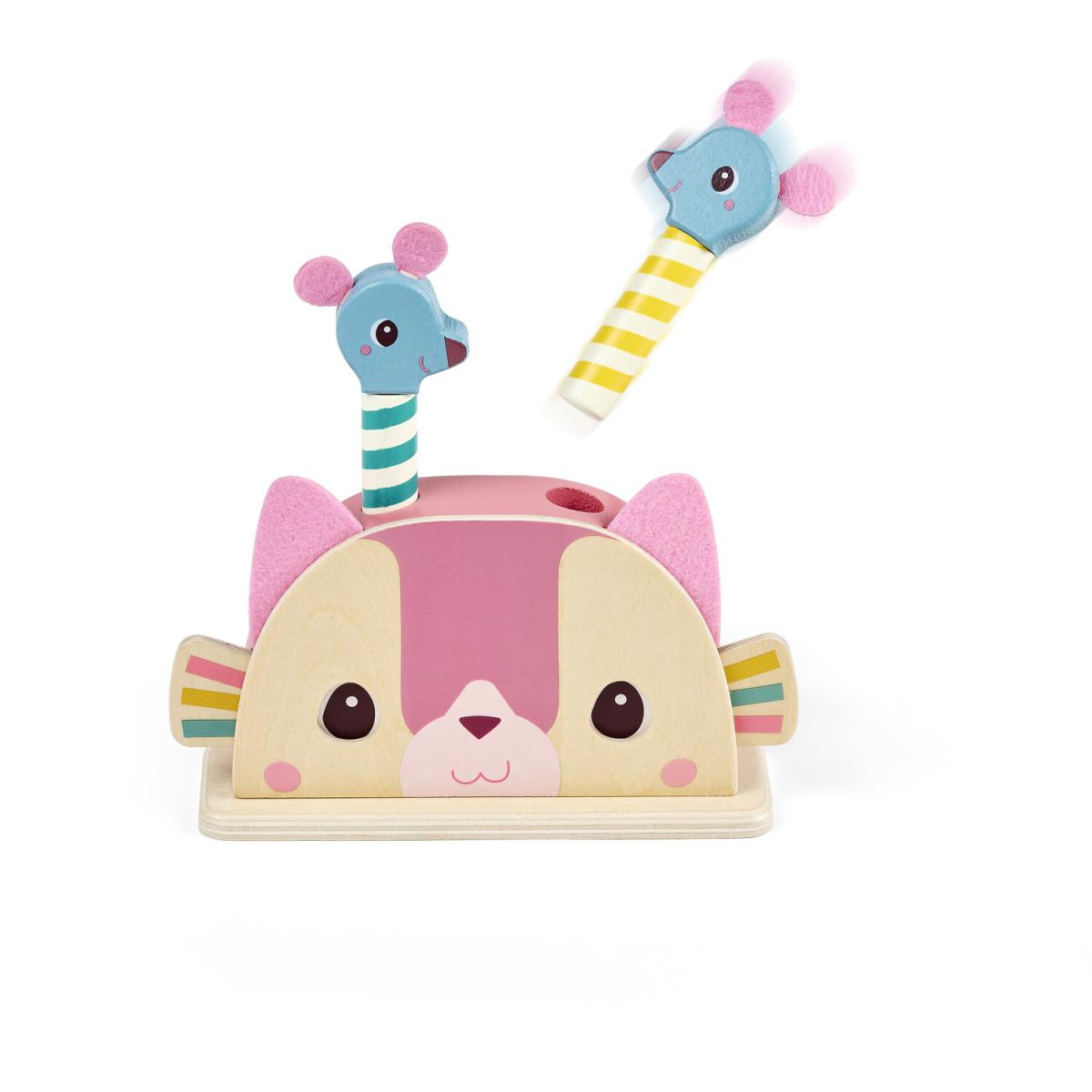 Pop Up en bois Jeanne et les souris couleur unique, LILLIPUTIENS