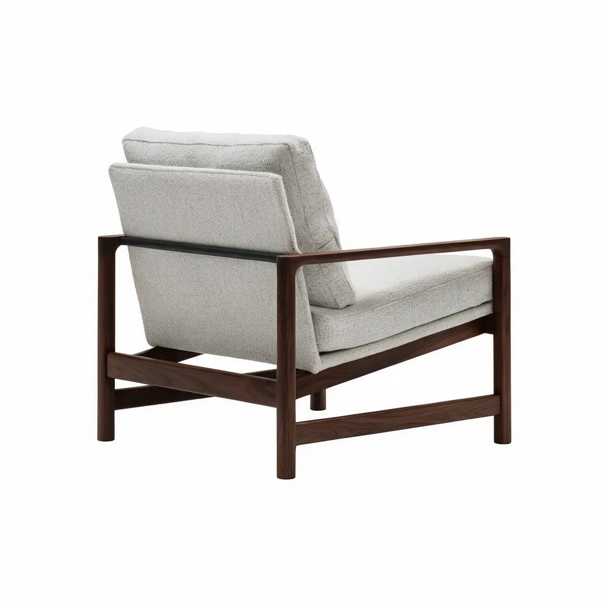 Fauteuil, Chêne massif et tissu bouclé, TROUBADOUR noyer / bigello milk, ALTASSINA