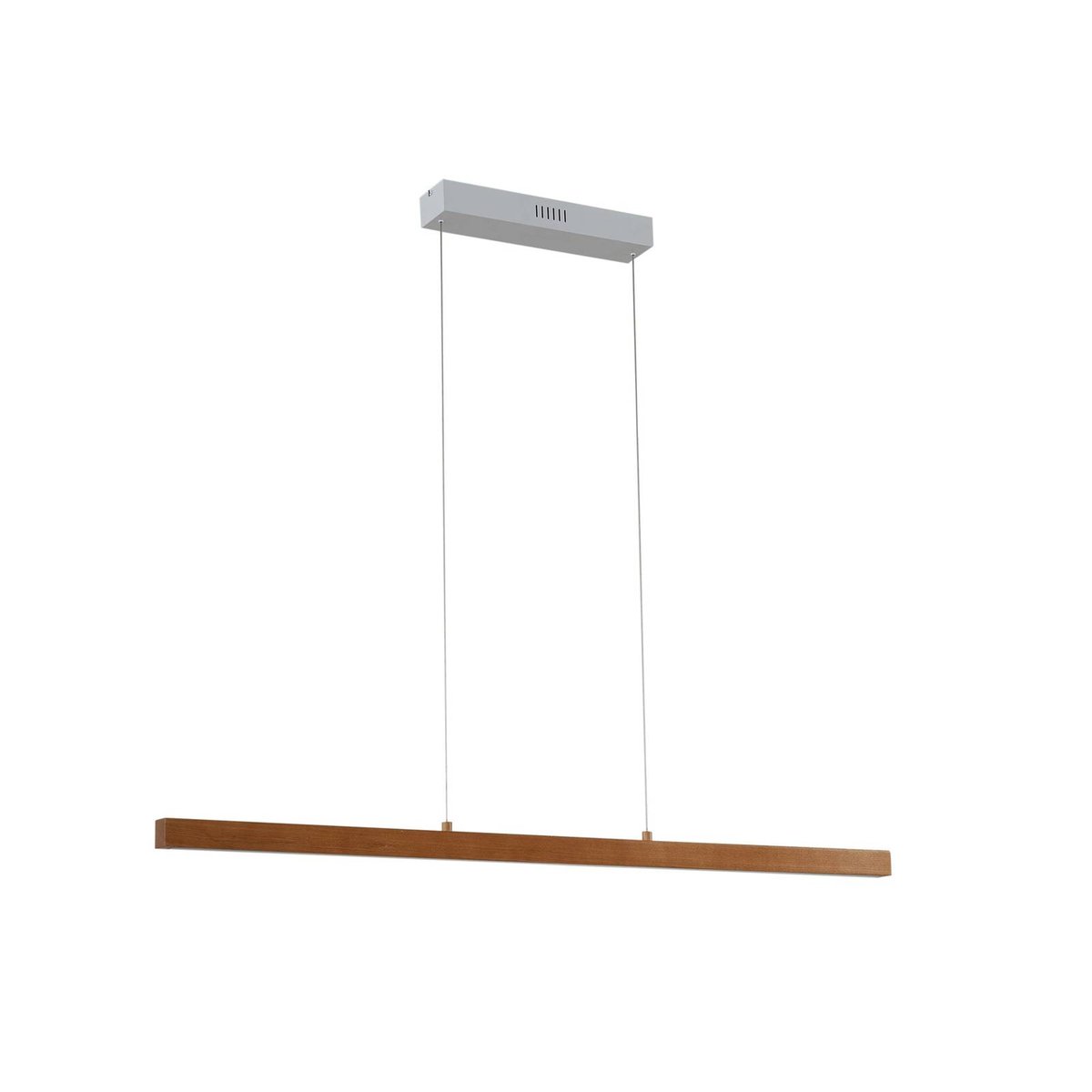 Suspension en bois moderneLED, Nihalo bois clair, blanc, LUCANDE