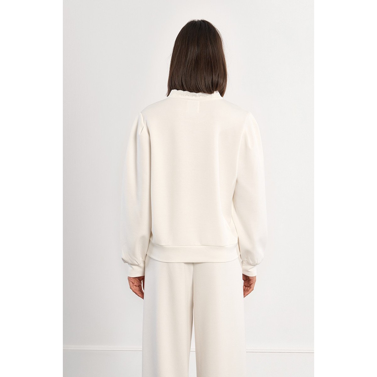 Sweat-shirt décontracté avec col nouable offwhite, LILI SIDONIO