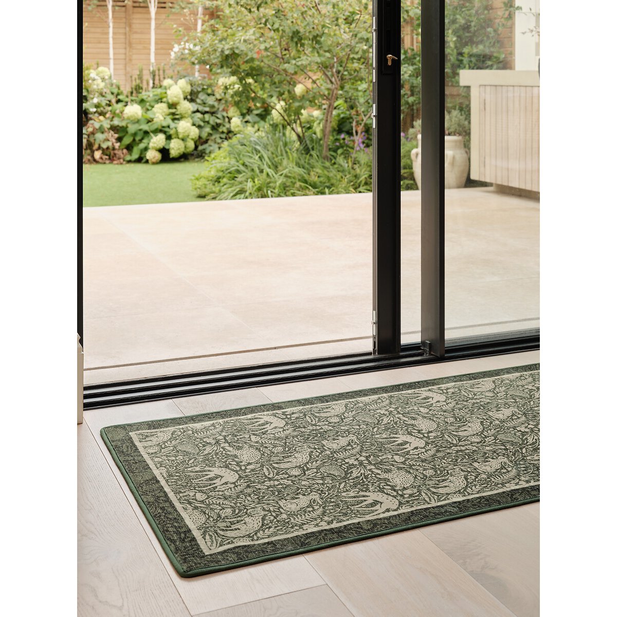 Eco-Washable Whimsical Woodland Green Runner Rug green, HUG RUG