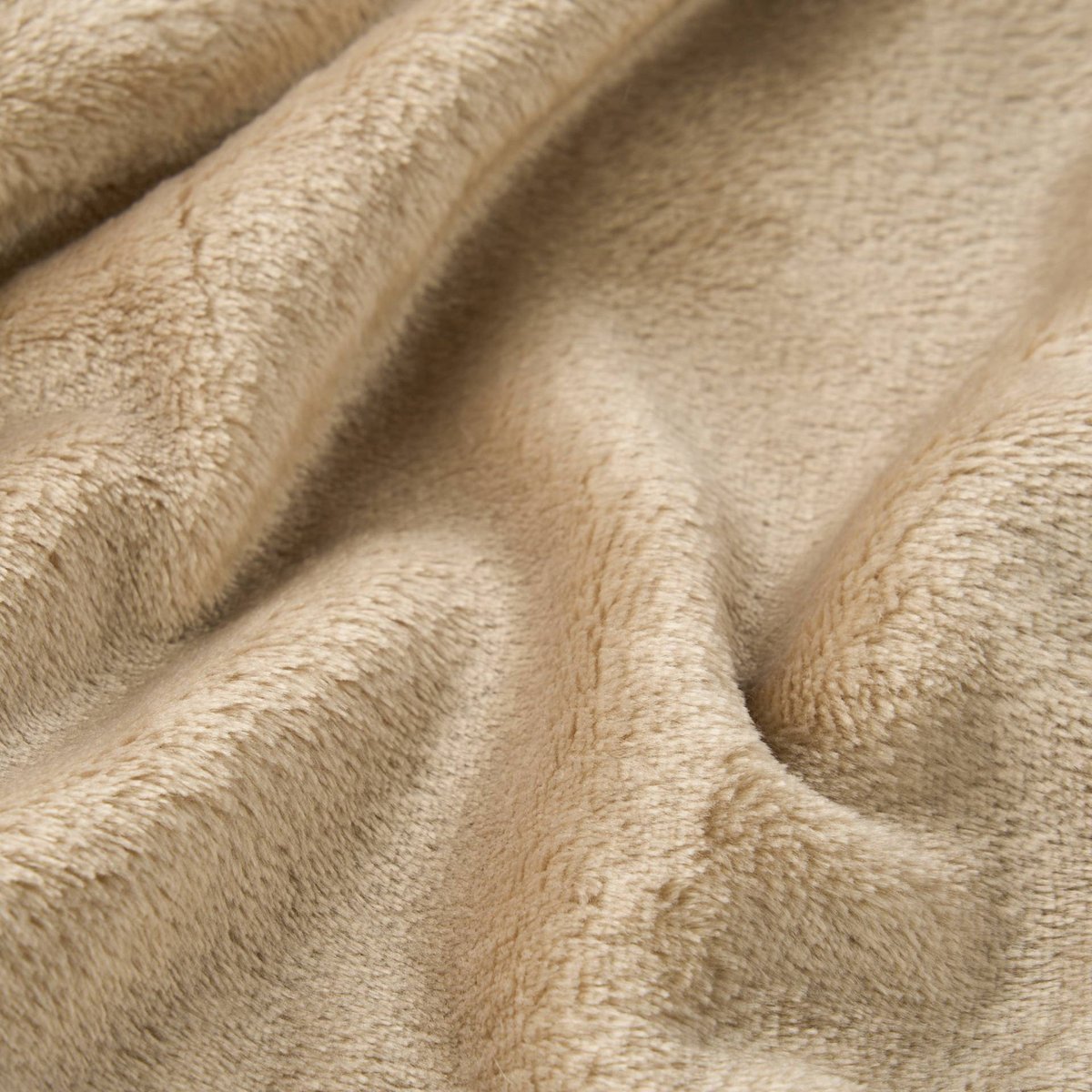 Plaid microfibre uni, polyester recyclé mulot, MONOPRIX