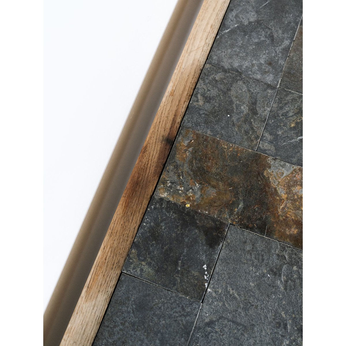 Table basse en ardoise Liv N°269 - Bon état bois, DEBONGOUT