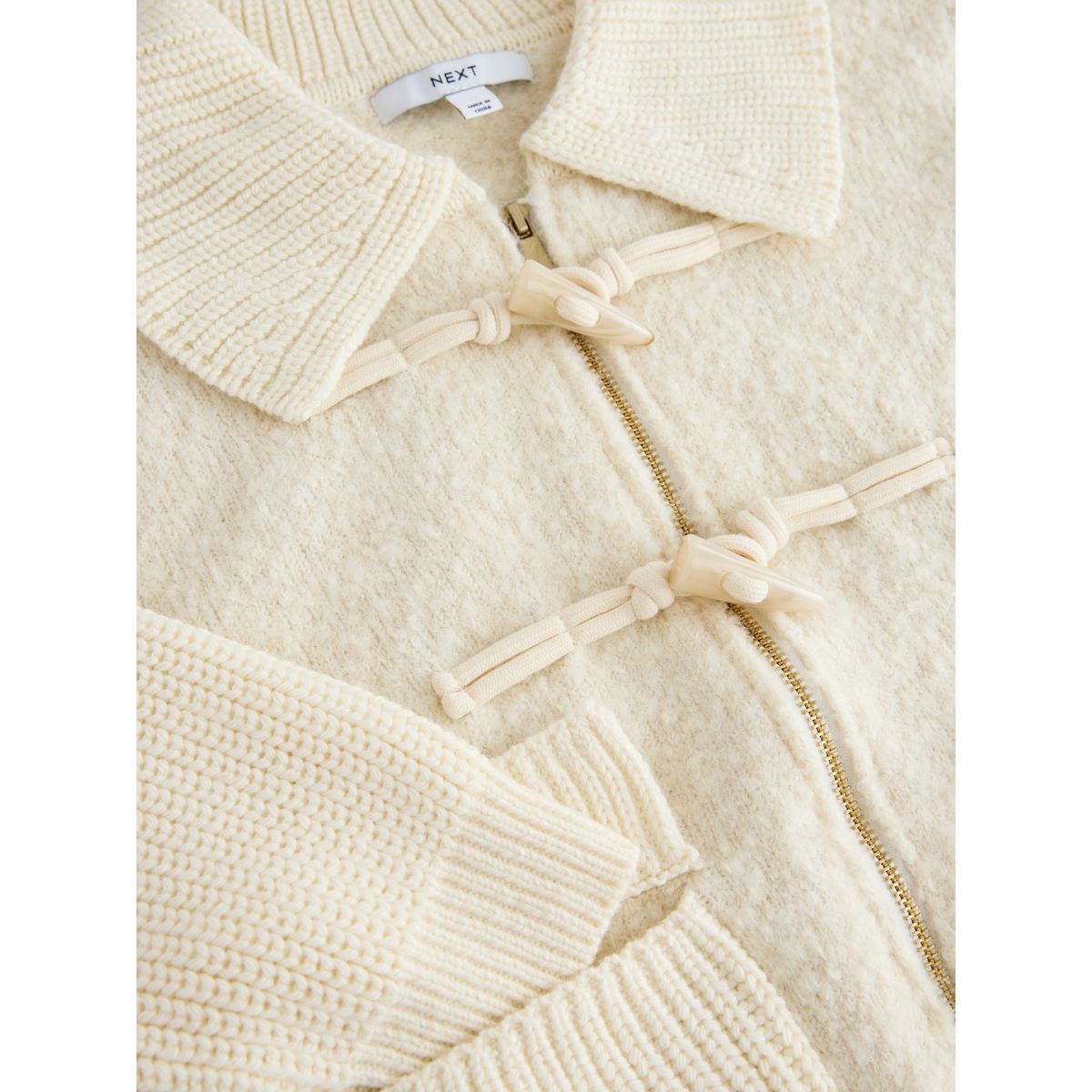 Veste en maille bouclée avec laine crème écru, NEXT