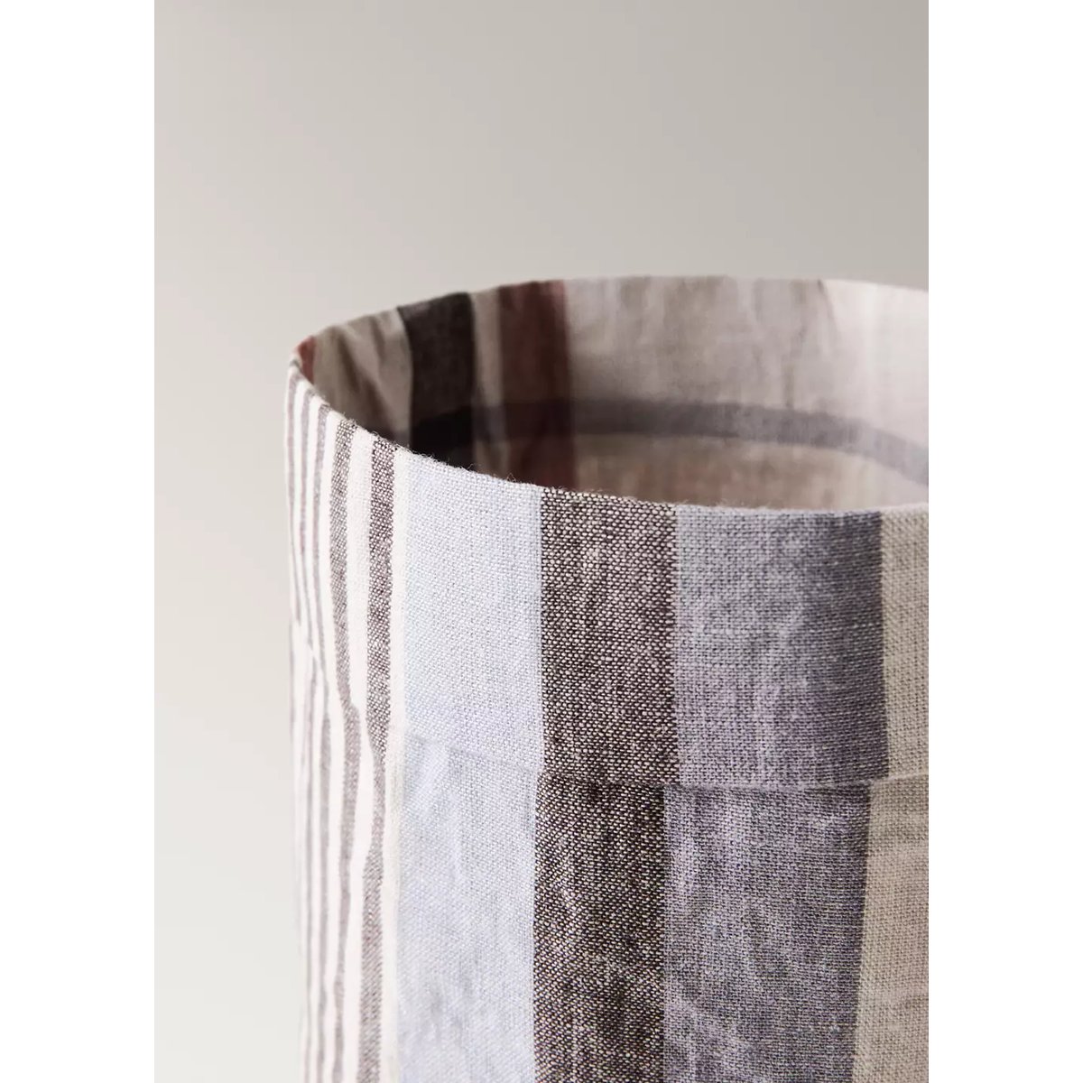 Panier à pain en lin rayée gris clair/pastel, MANGO HOME