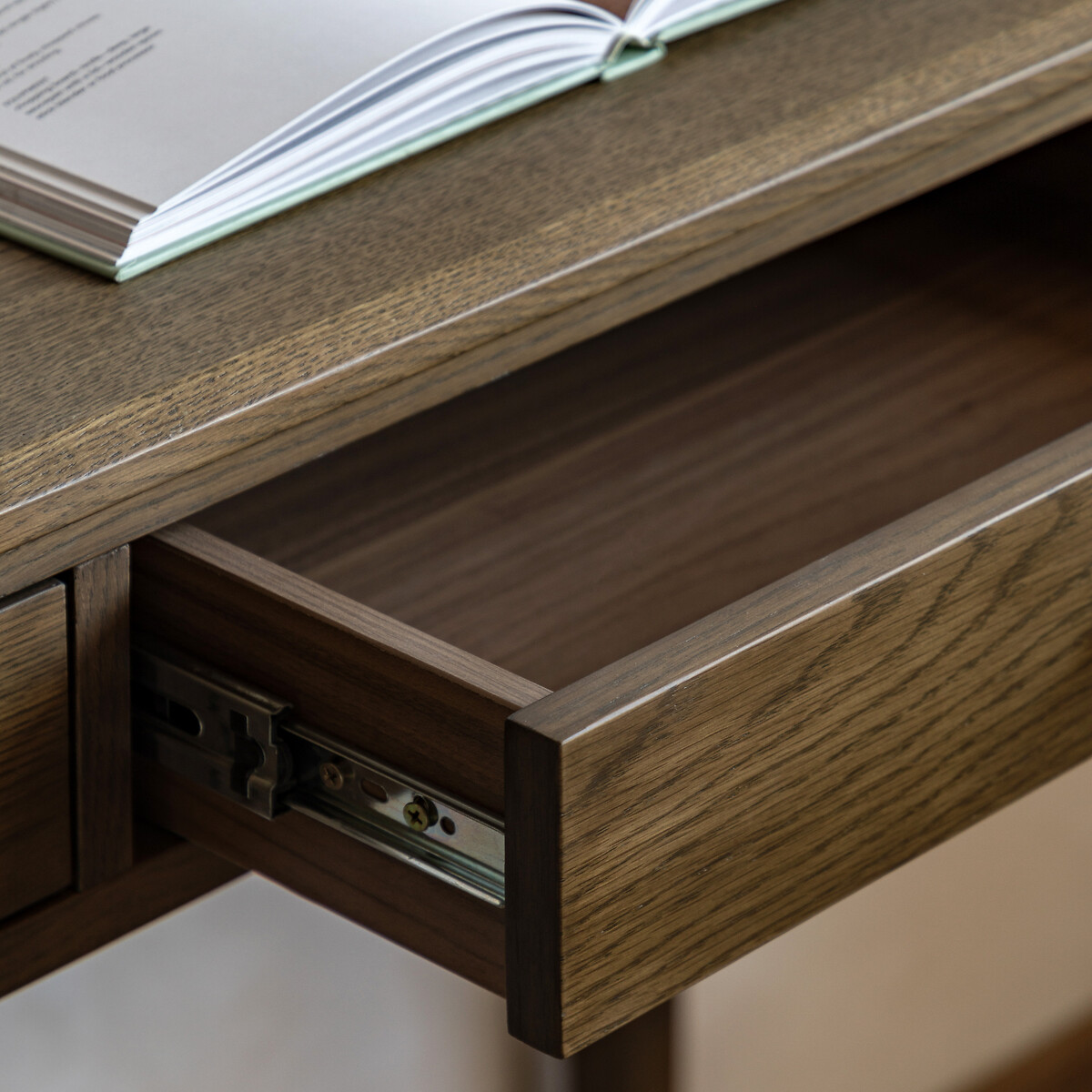 Buttermere Wooden 2 Drawer Console Table dark wood, SO'HOME