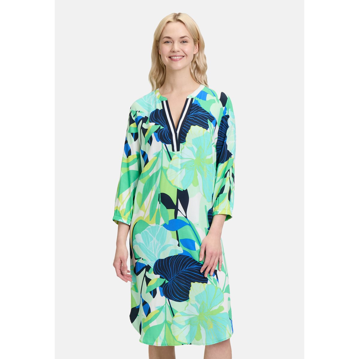 Robe casual à col droit green/blue, BETTY BARCLAY