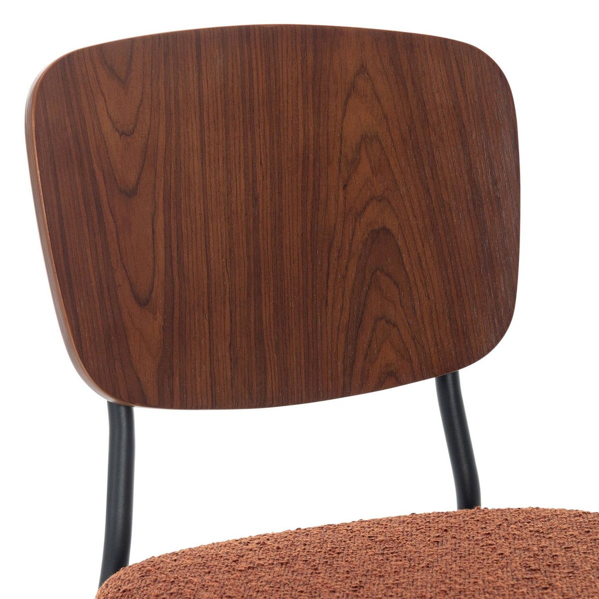 Chaise bouclette texturée (lot de 2) EMY terracotta, SWEEEK