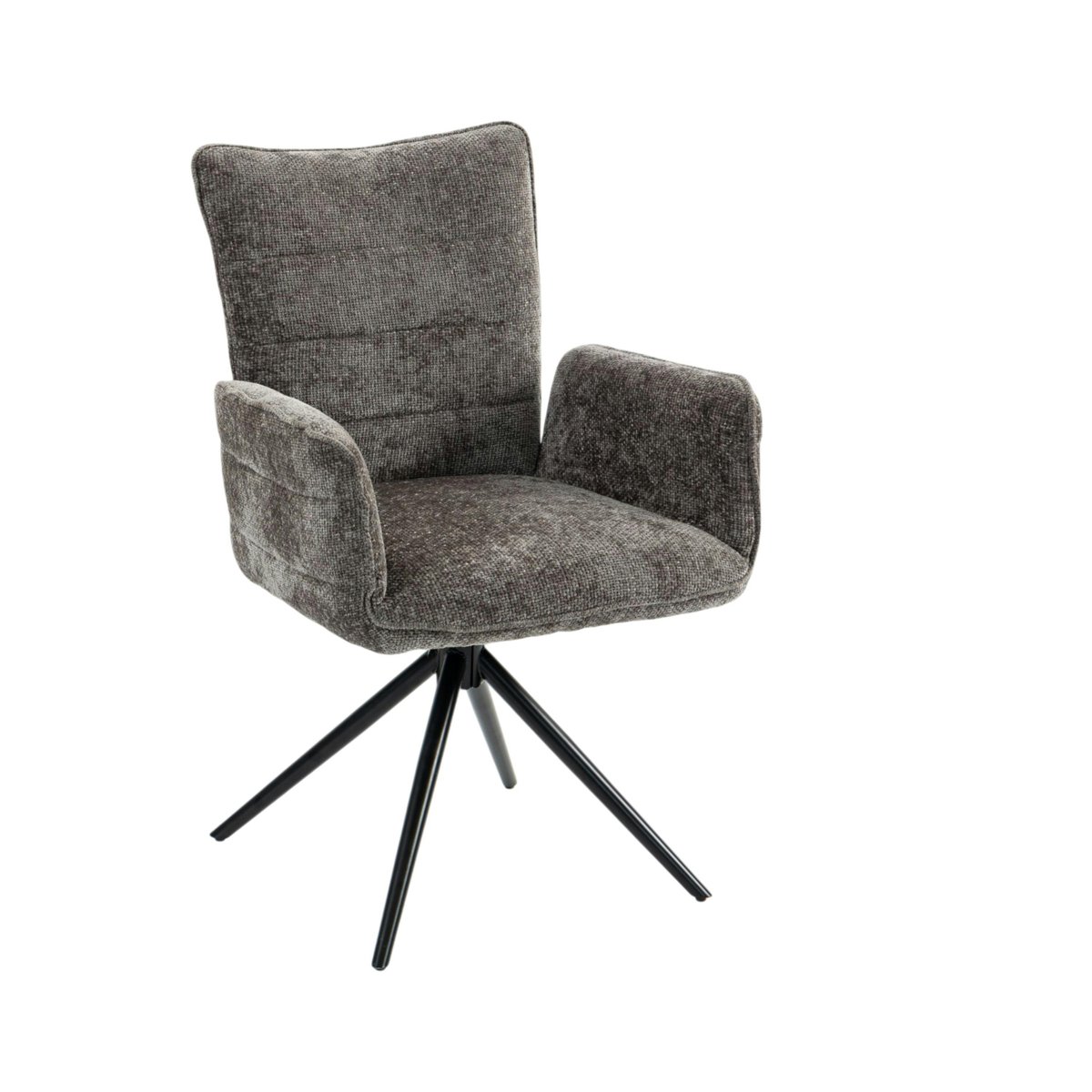 Fauteuil de table en tissu texturé (lot de 2) RIVANO anthracite, PIER IMPORT