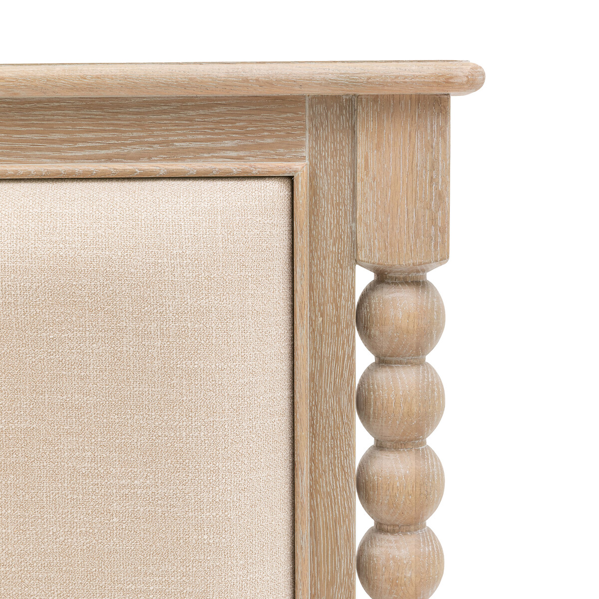 Ames Lime Wash Oak & Linen Pompom Bed oak, ÉDITÉ