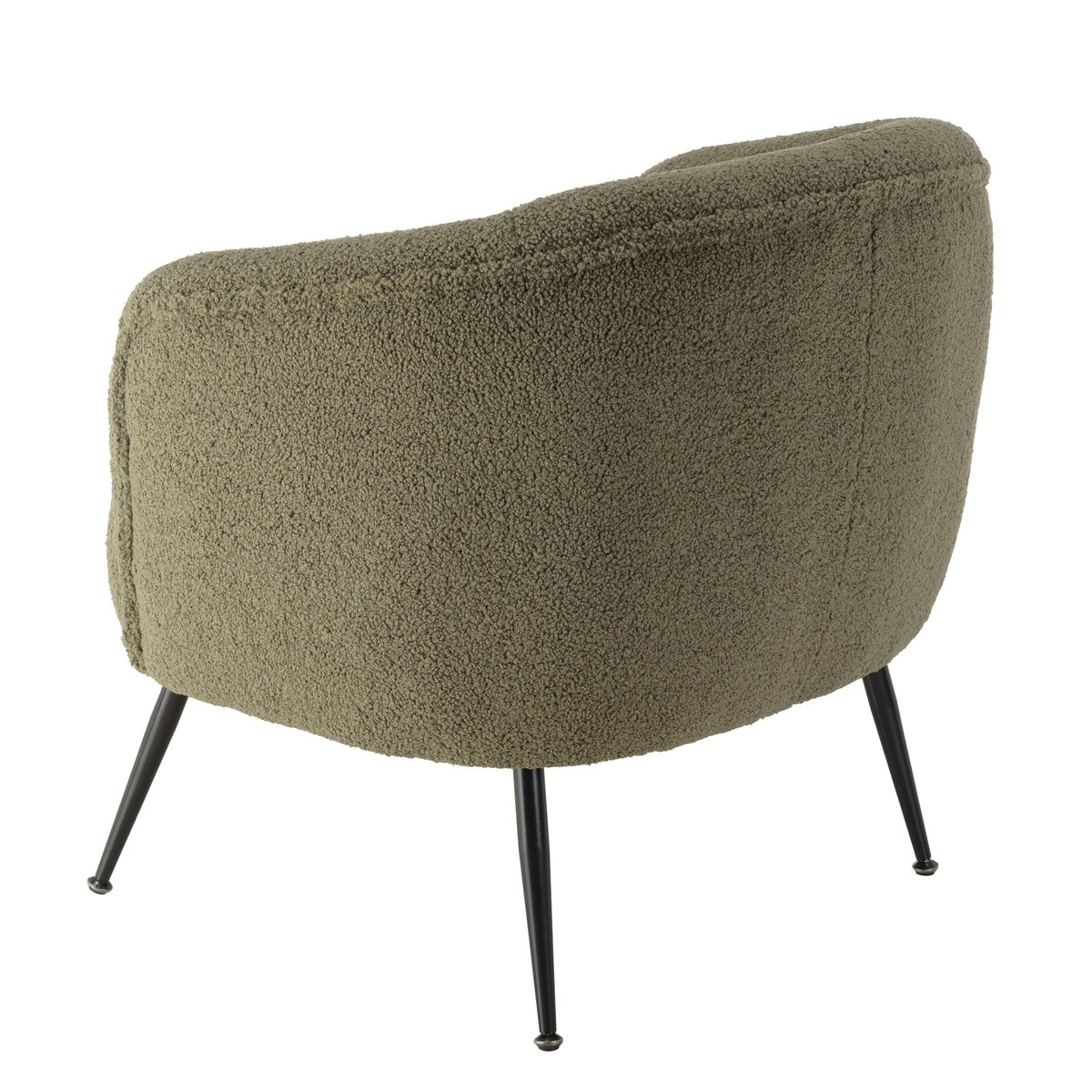 Fauteuil forme cabriolet tissu bouclette vert kaki TIM kaki, PIER IMPORT