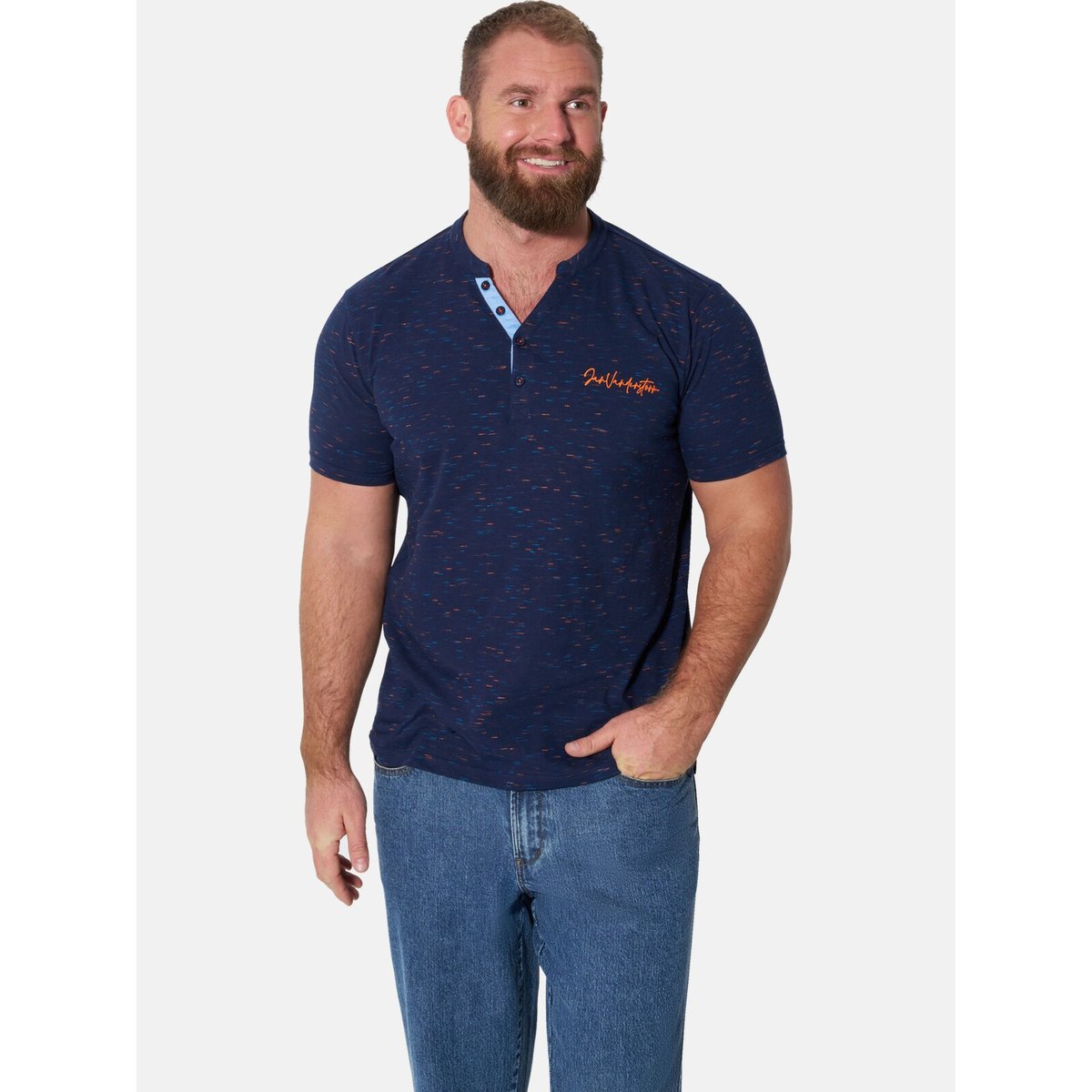 T-shirt GAANE bleu foncé, JAN VANDERSTORM