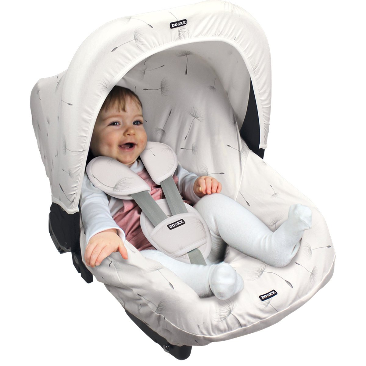 Hoody protection solaire pour poussette et siège auto Dandelion MAISON SEVIRA blanc, DOOKY