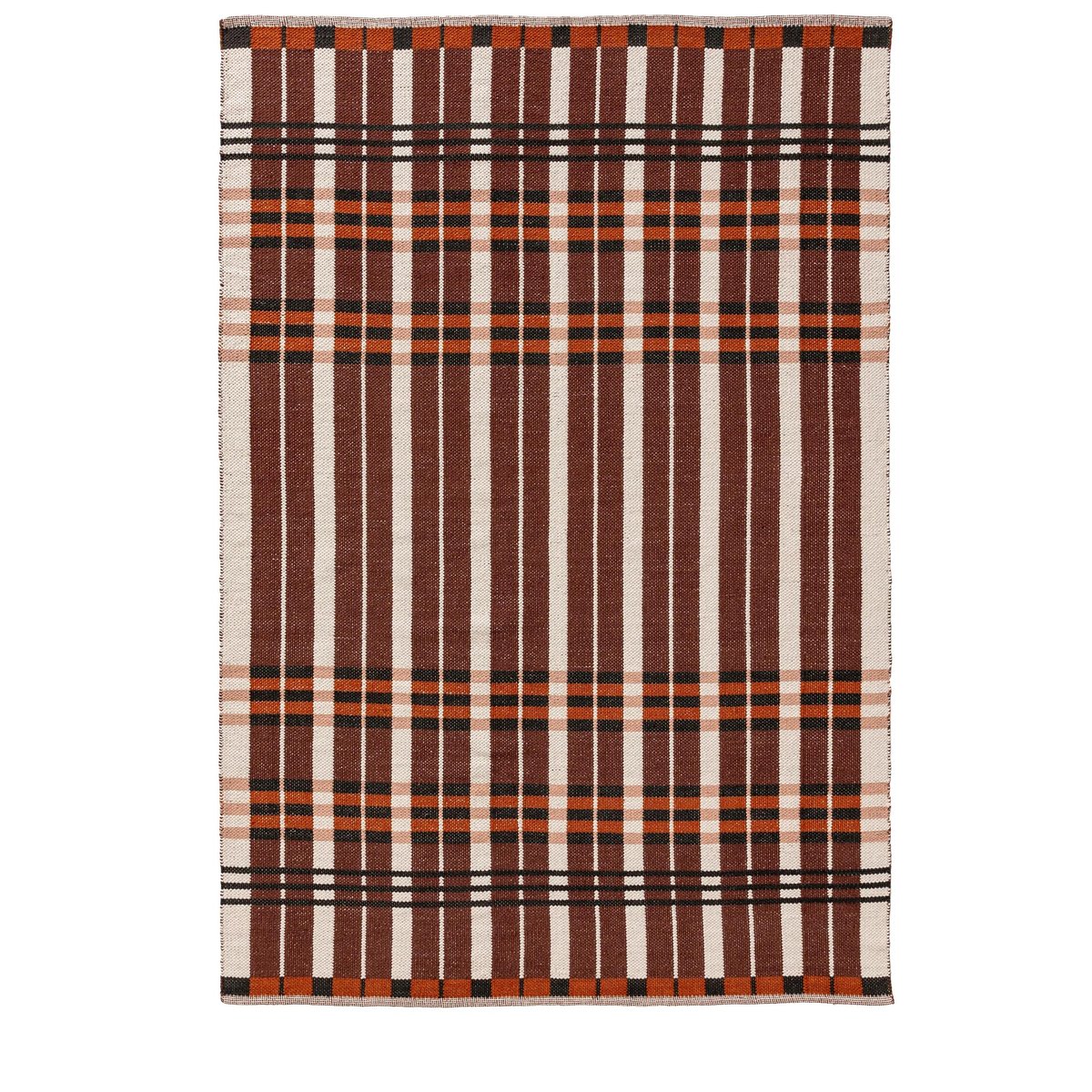 Tapis en coton tissé main LEANDER marron, BENUTA 