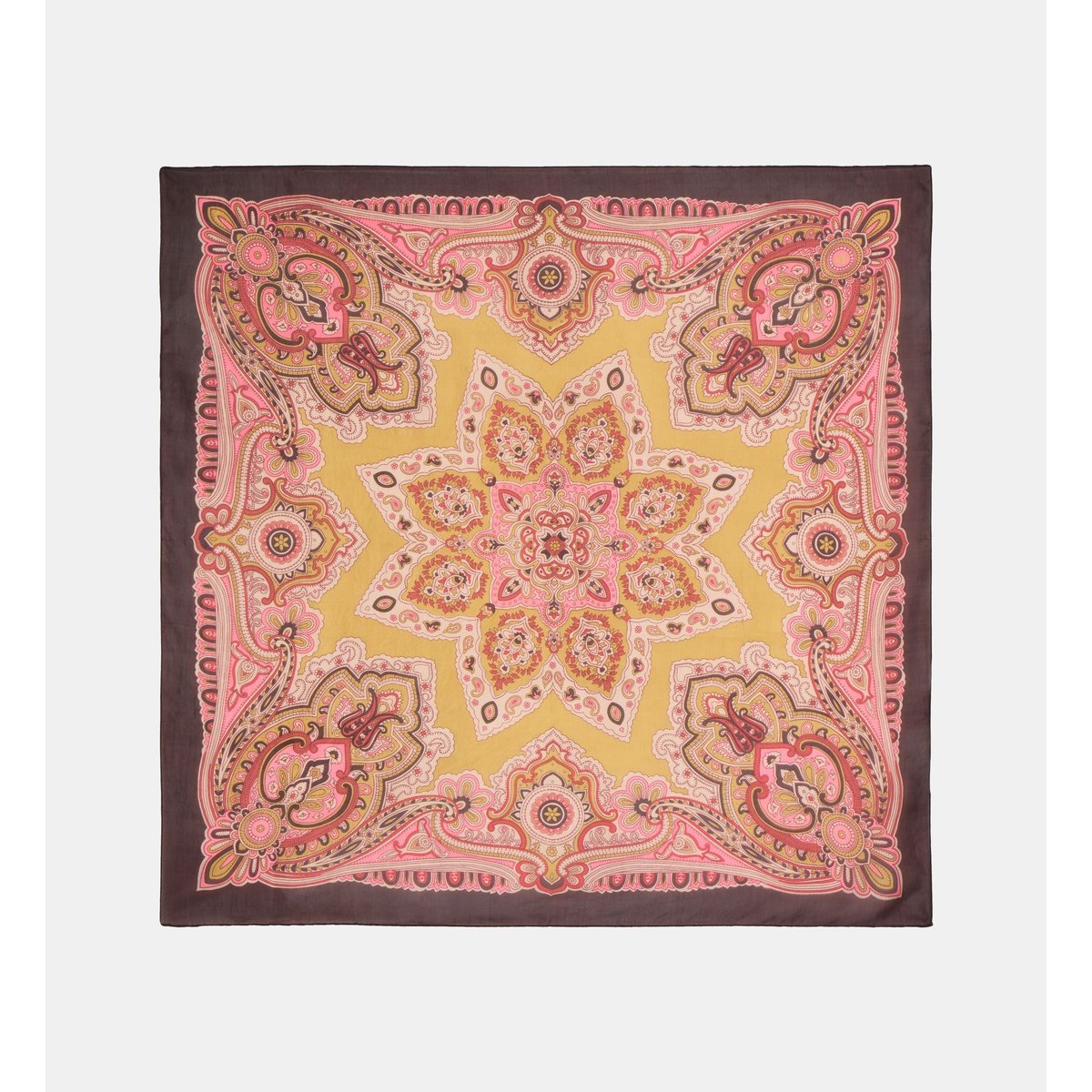 Carré indien de soie linnette beige, GALERIES LAFAYETTE