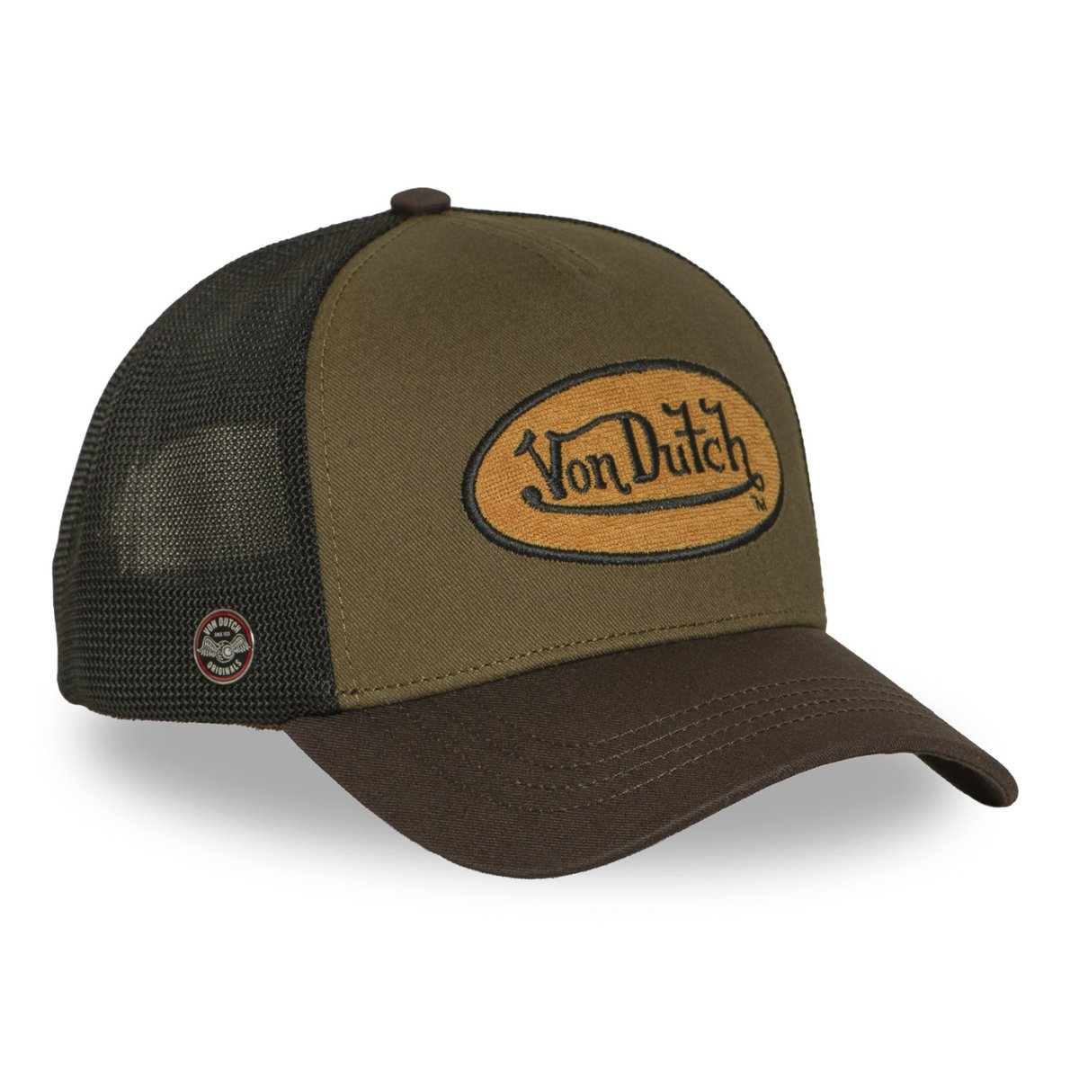 Casquette trucker TERRY marron/kaki/noir/jaune, VON DUTCH
