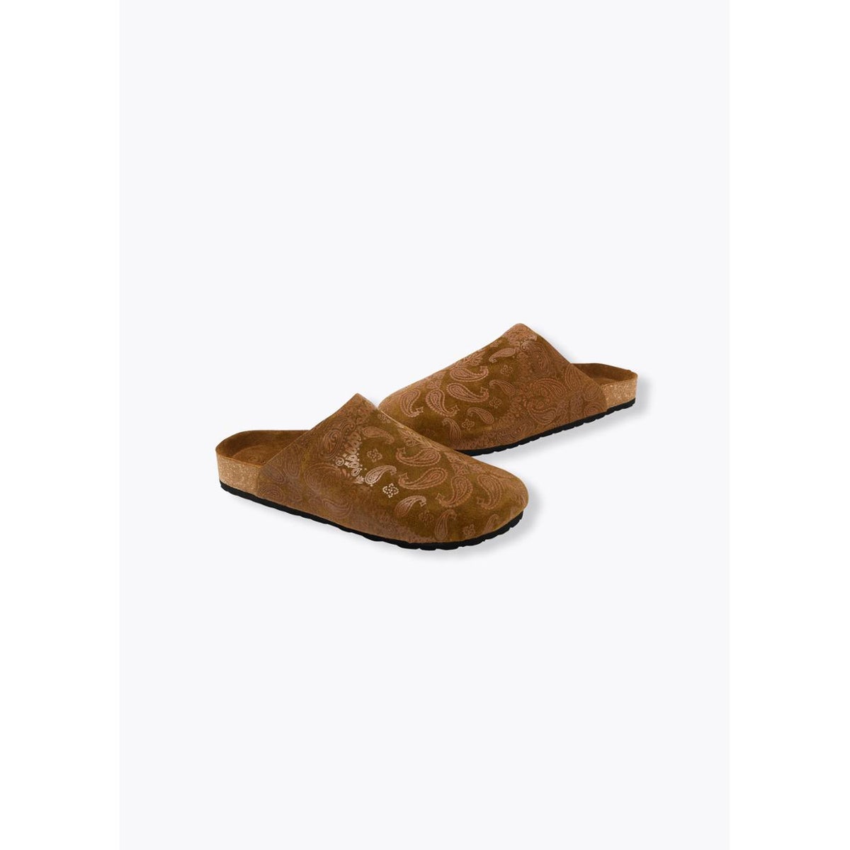 Sabot en cuir motif bandana camel, PROMOD