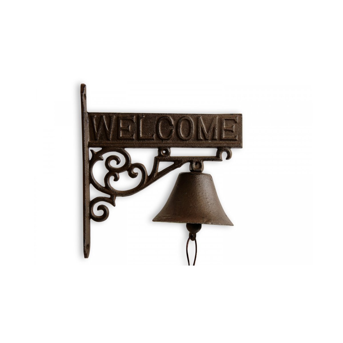 Cloche Welcome Fonte Marron 21.5x11x23cm marron, DECORATION D’AUTREFOIS