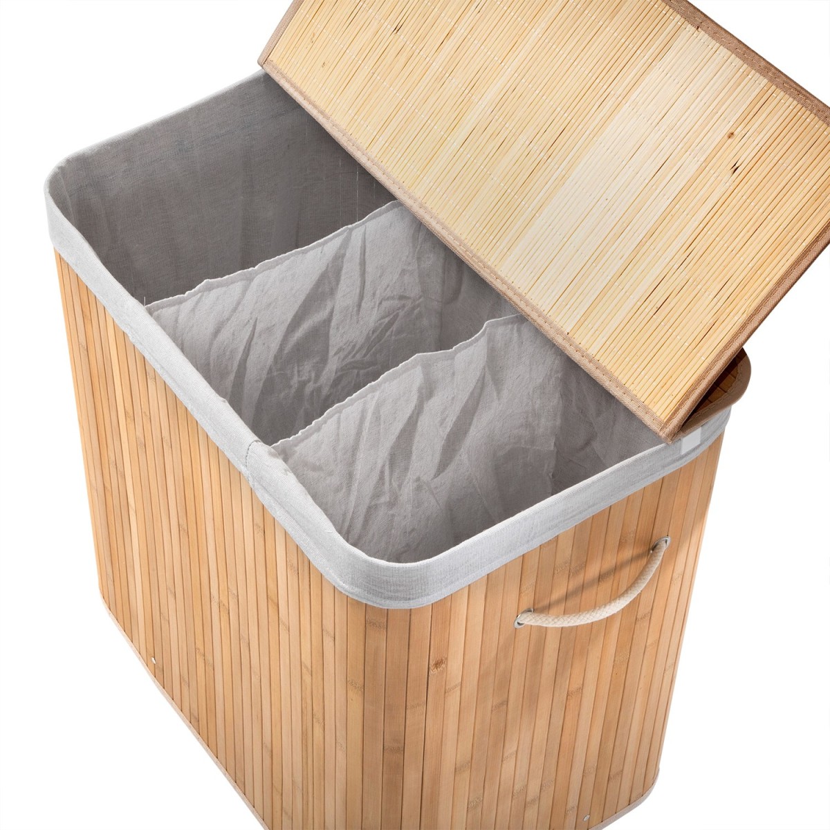 Panier à linge en bambou 150L - YSA bois clair, CALICOSY