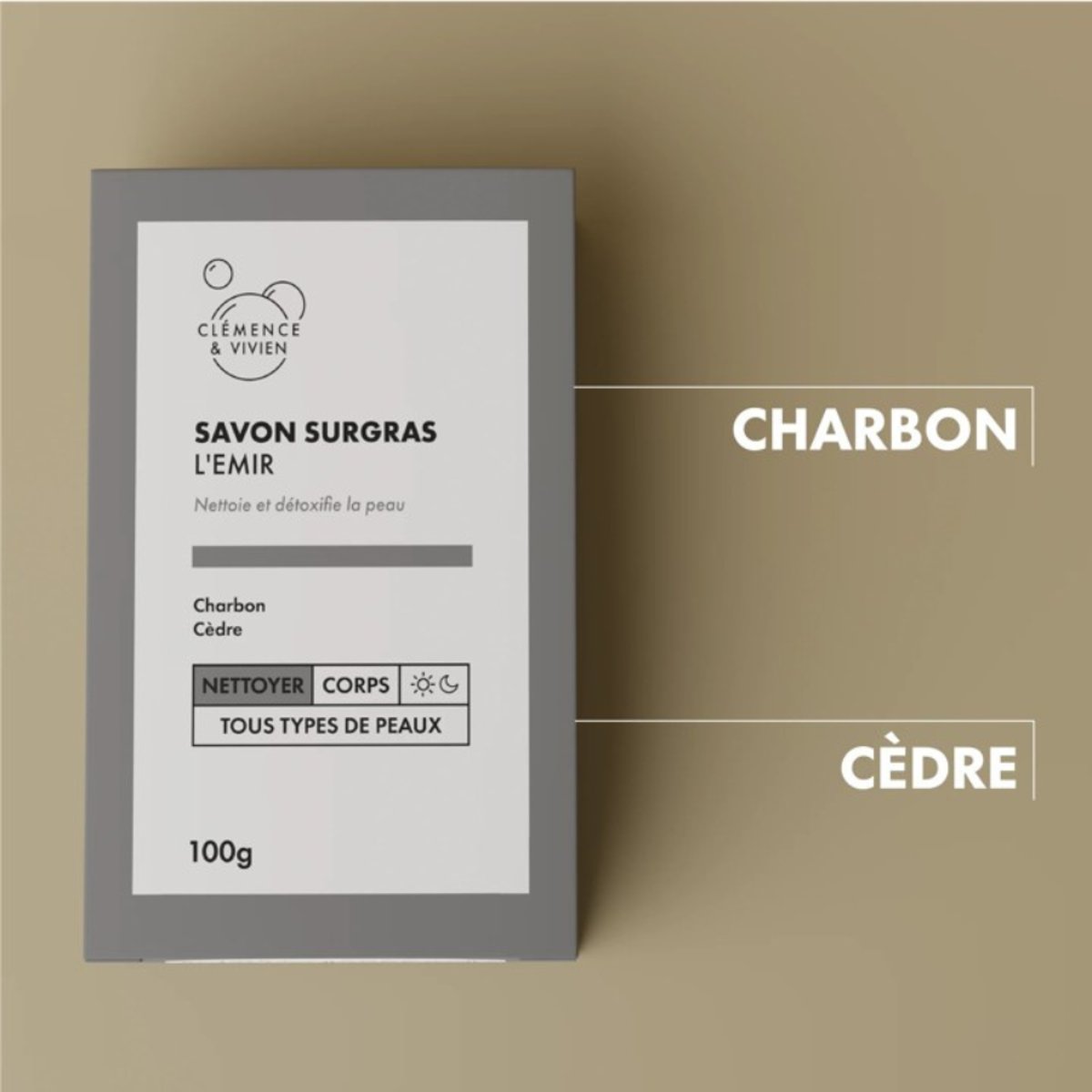 Savon, saponification à froid L'Emir couleur unique, CLEMENCE ET VIVIEN