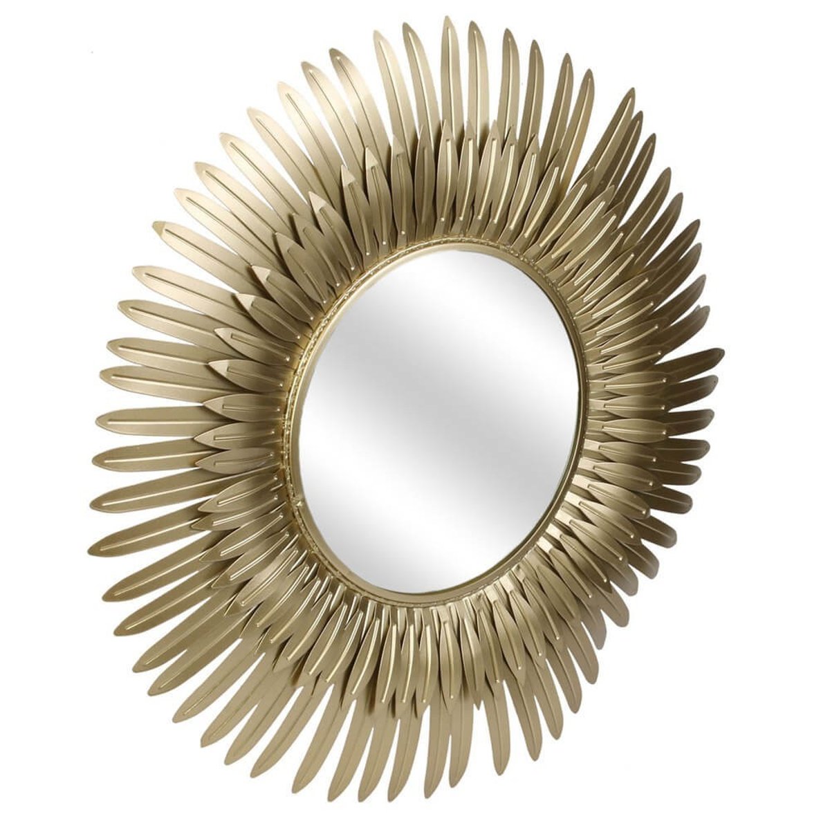 Miroir Plumes Dorées D53 or, DECORATIE