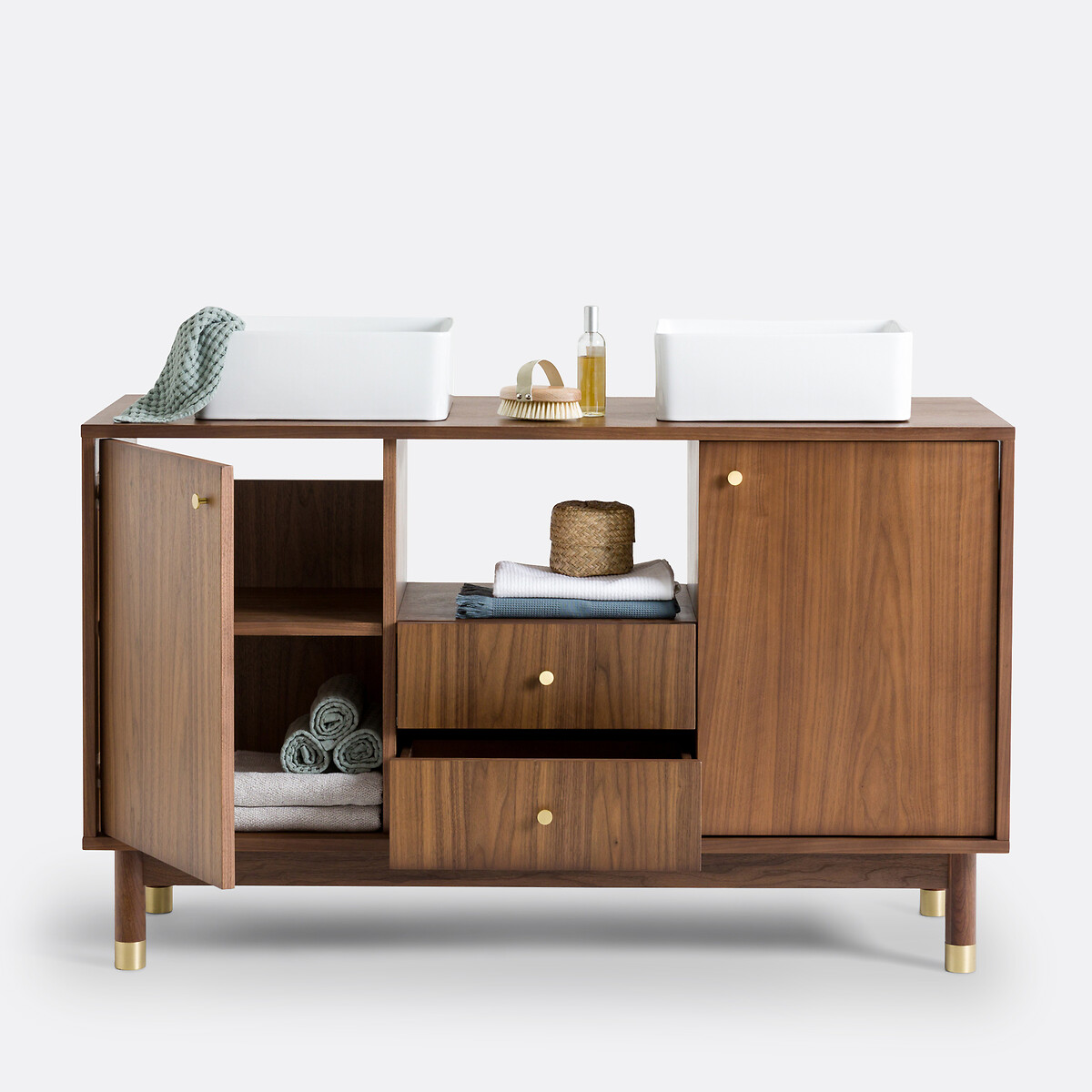 Lambro Double Bathroom Sink Unit walnut, LA REDOUTE INTERIEURS