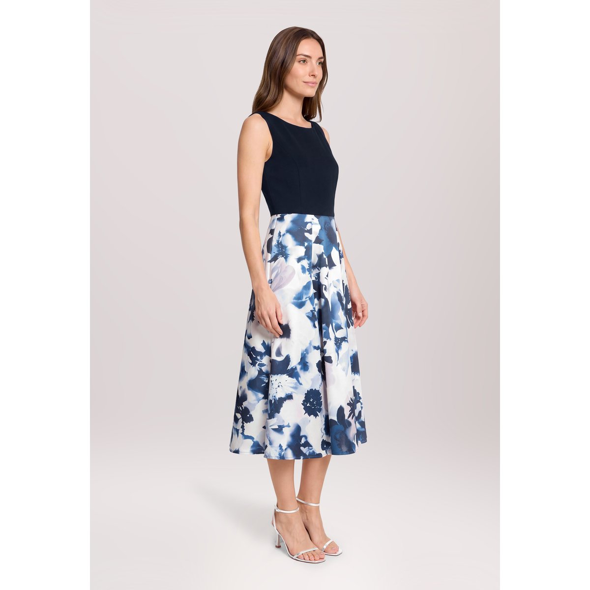 Robe de cocktail à jupe évasée patch dark blue/dark blue, VERA MONT