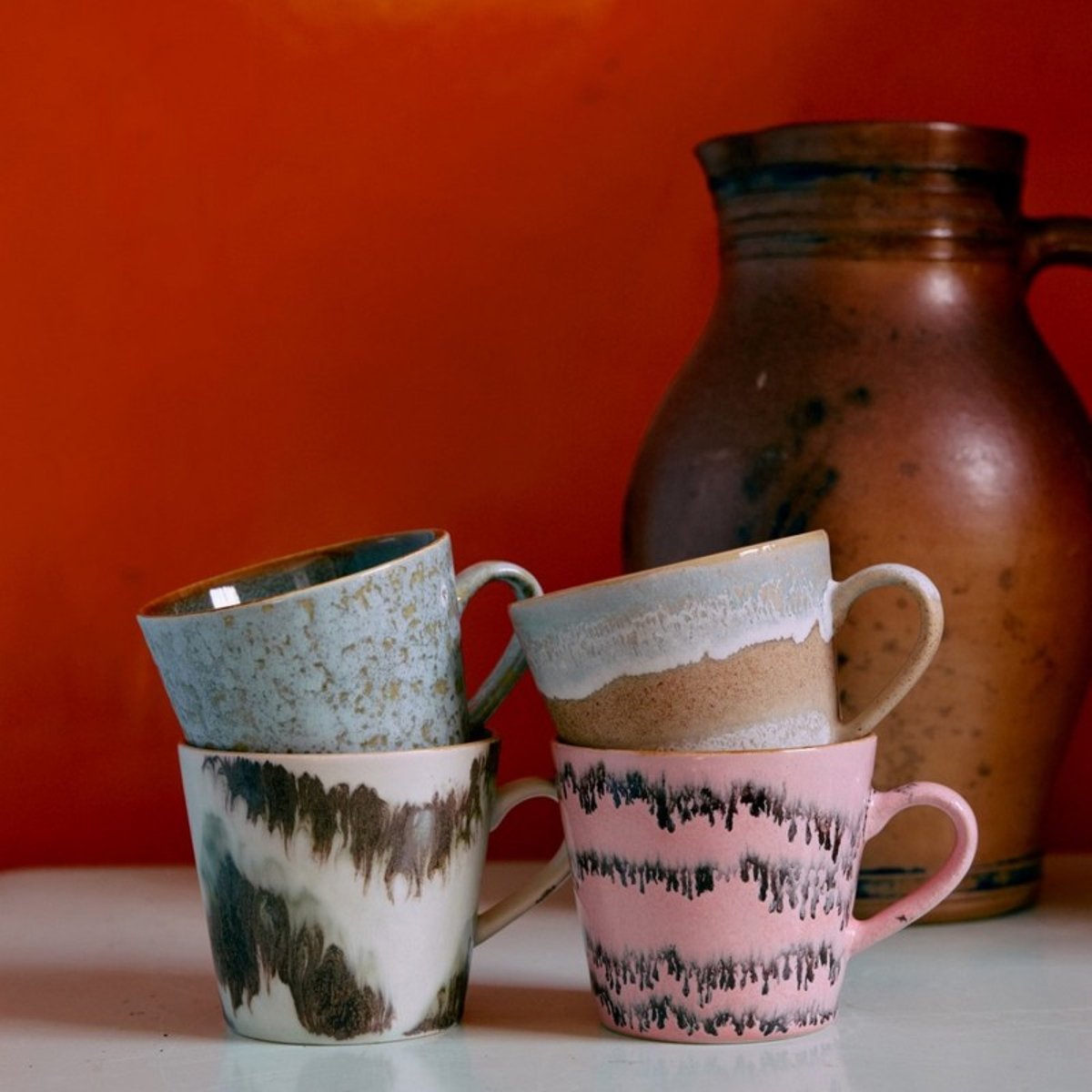 Mugs céramique Dada set de 4 multicolore, HKLIVING
