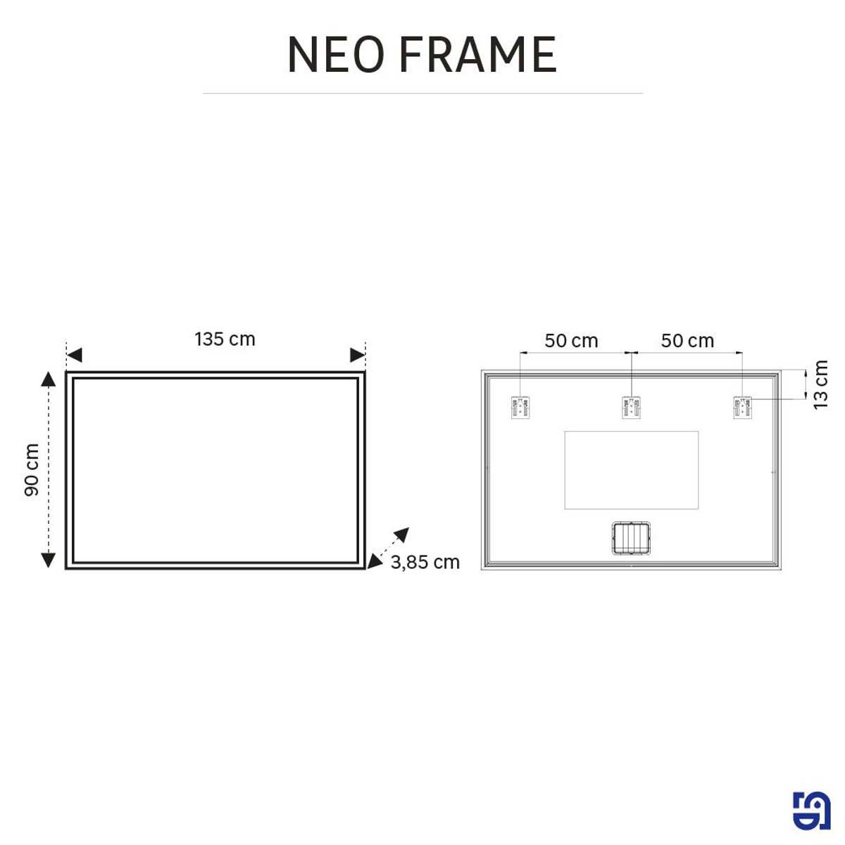 Miroir lumineux cadre chromé, NEO FRAME argent, SENSEA