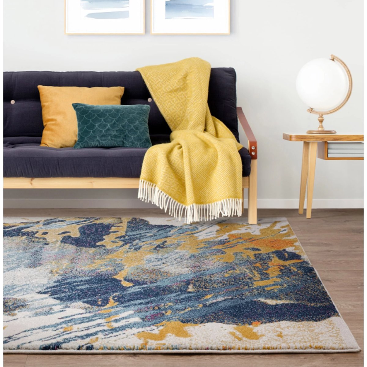 Tapis tissé plat moderne AURAL multicolore, NOVATREND