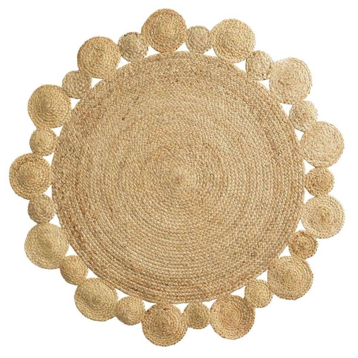 Tapis Rond Jute Ajouré 90 Cordou beige, DECORATIE