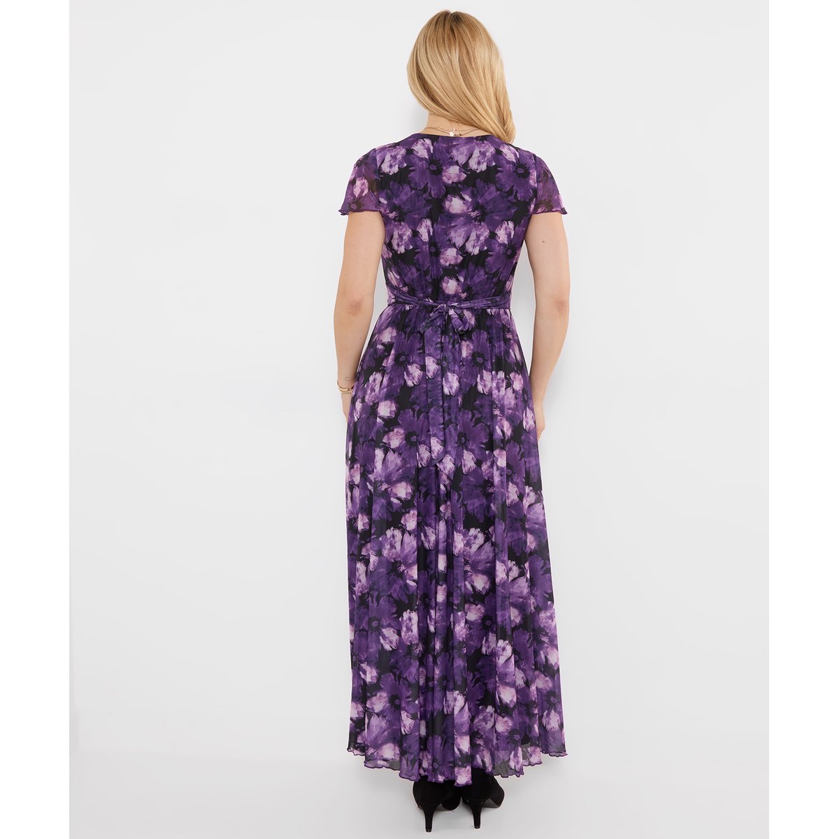 Fabuleuse Robe Longue en Mesh Fleurie violet, JOE BROWNS