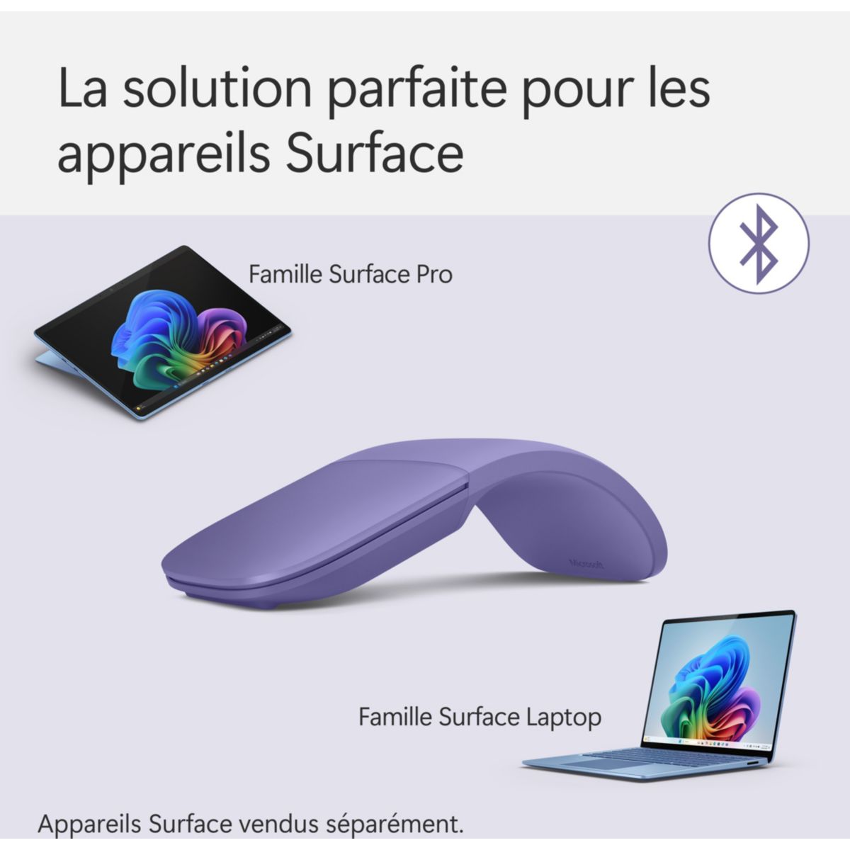 Souris sans fil Surface Arc Mouse | Violet couleur unique, MICROSOFT