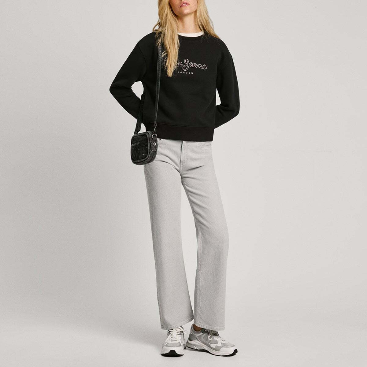 Sweat-Shirt À Col Rond Avec Logo noir, PEPE JEANS
