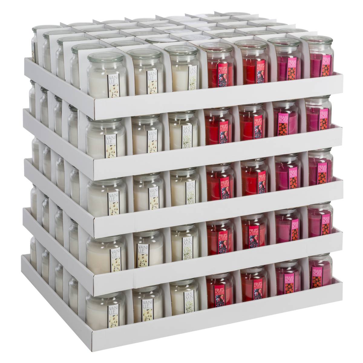 Bougie parfumée pot en verre NINA rouge, ATMOSPHERA