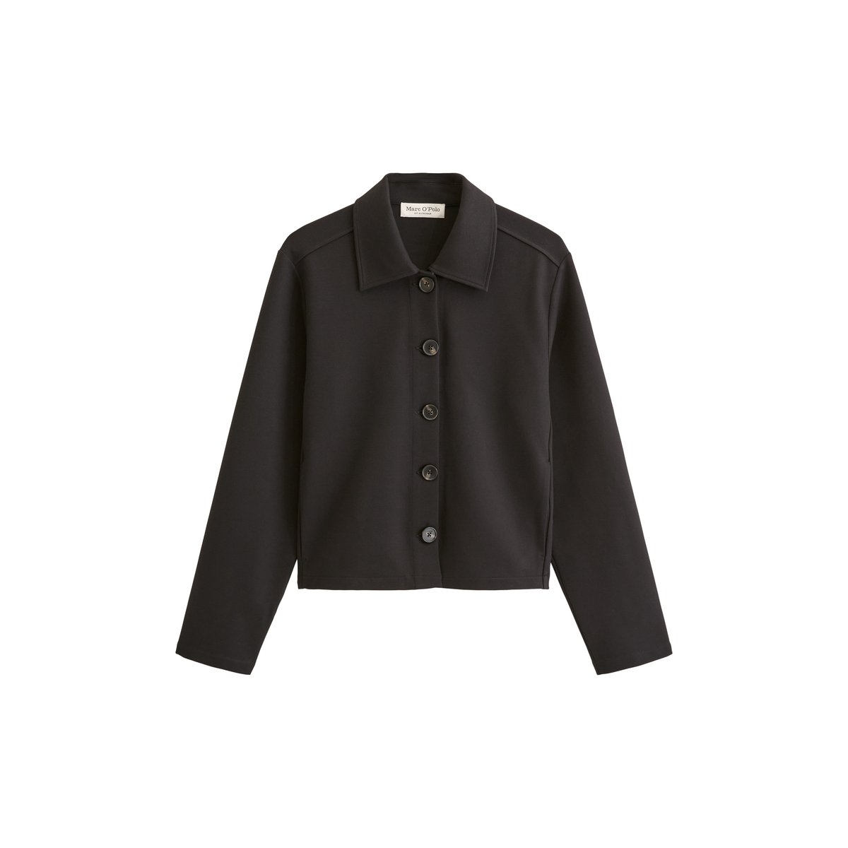 Veste en jersey, coupe regular, courte en interlock doux noir, MARC O'POLO