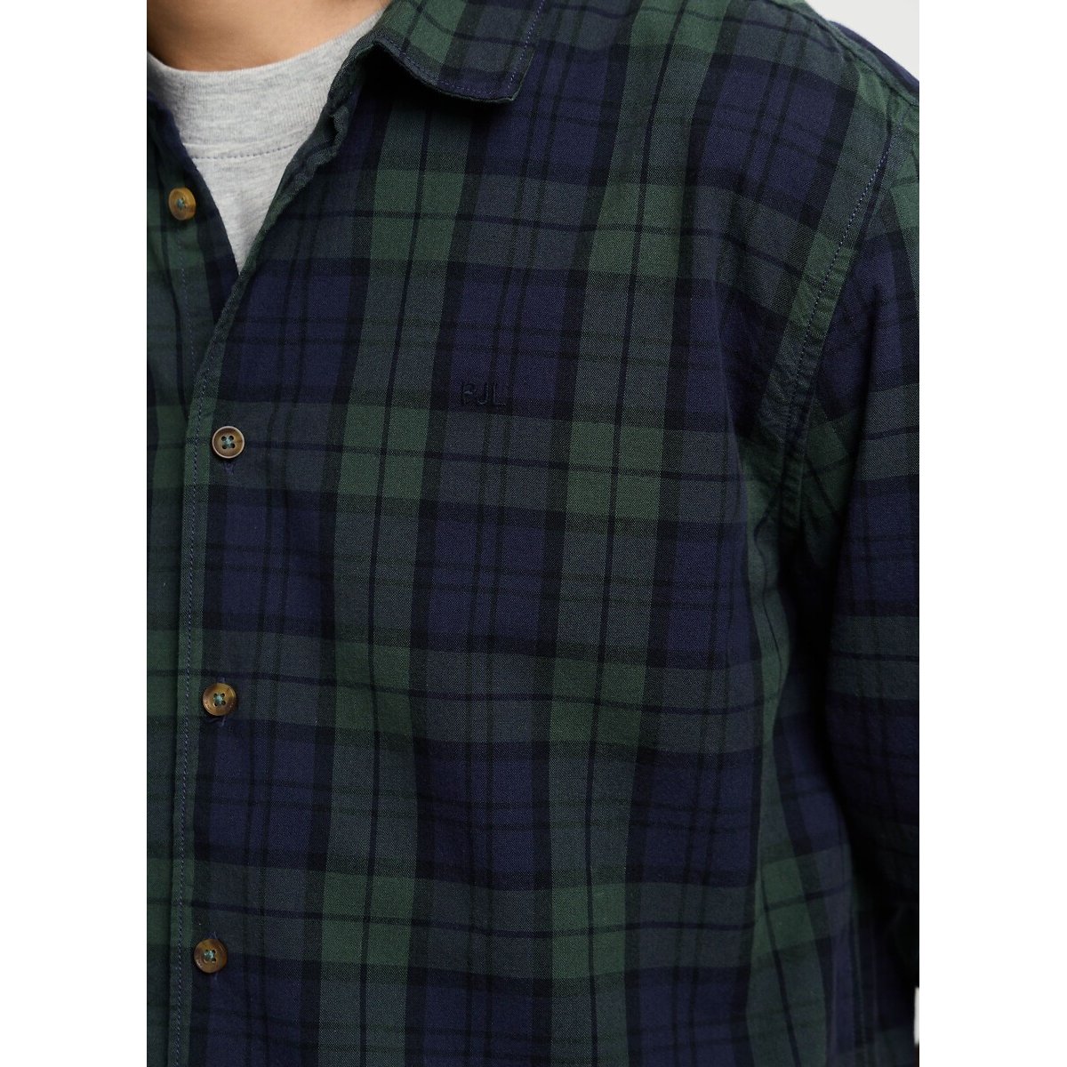 Chemise droite à carreaux, manches longues carreaux bleu/vert, PEPE JEANS